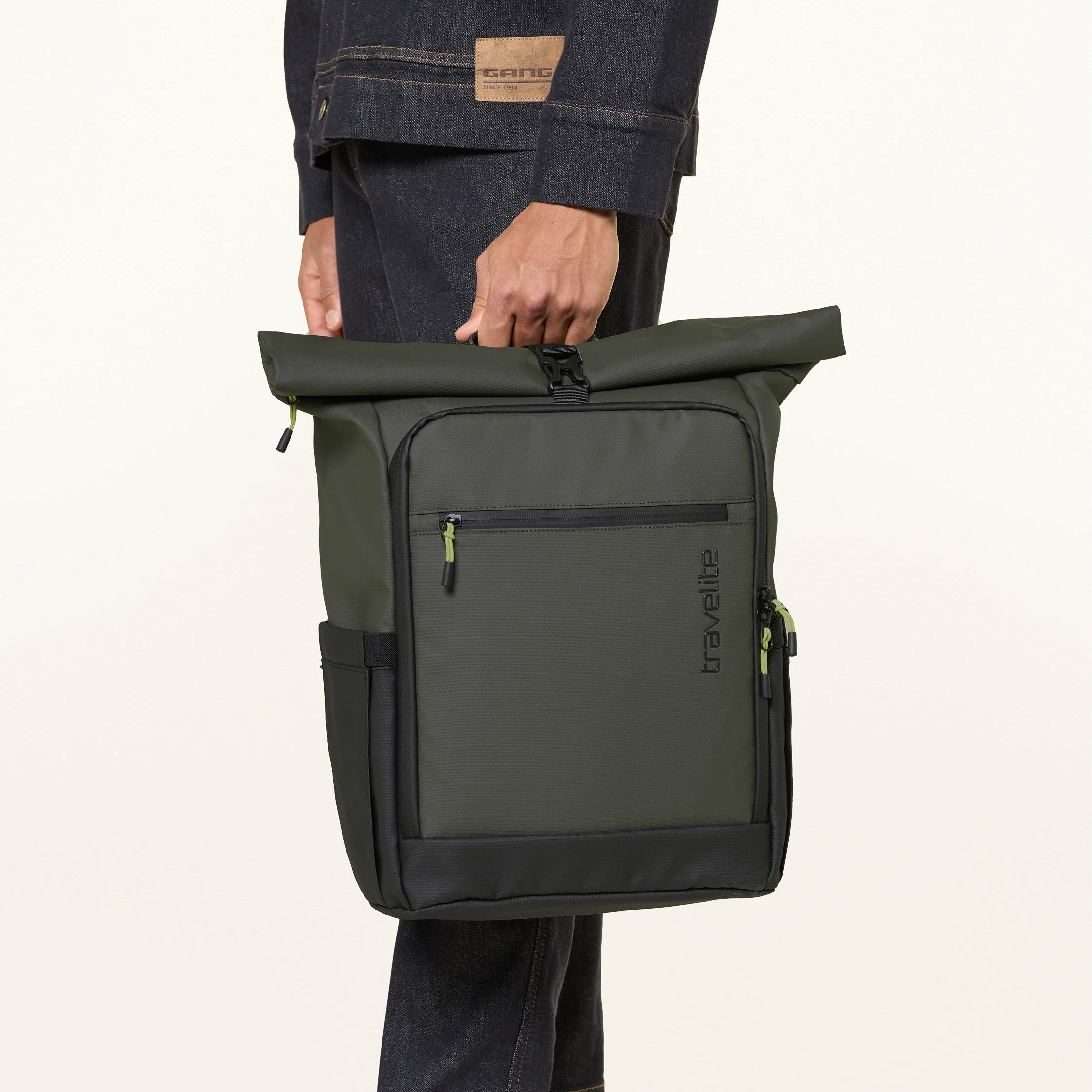 Briize - Wasserabweisender Rollup Rucksack M 15.6” Khaki