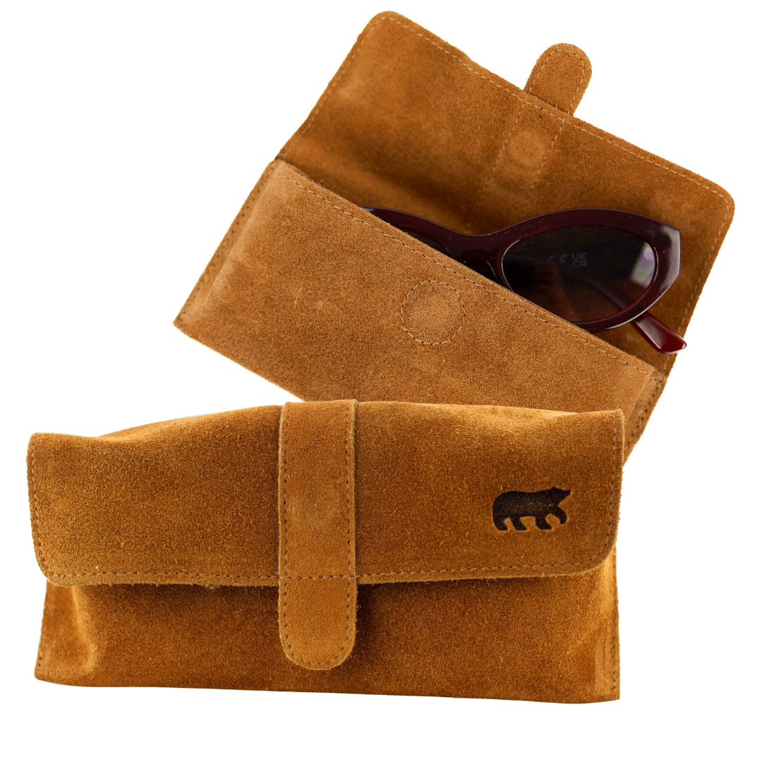 Velours Brillenetui 'Weta' Cognac