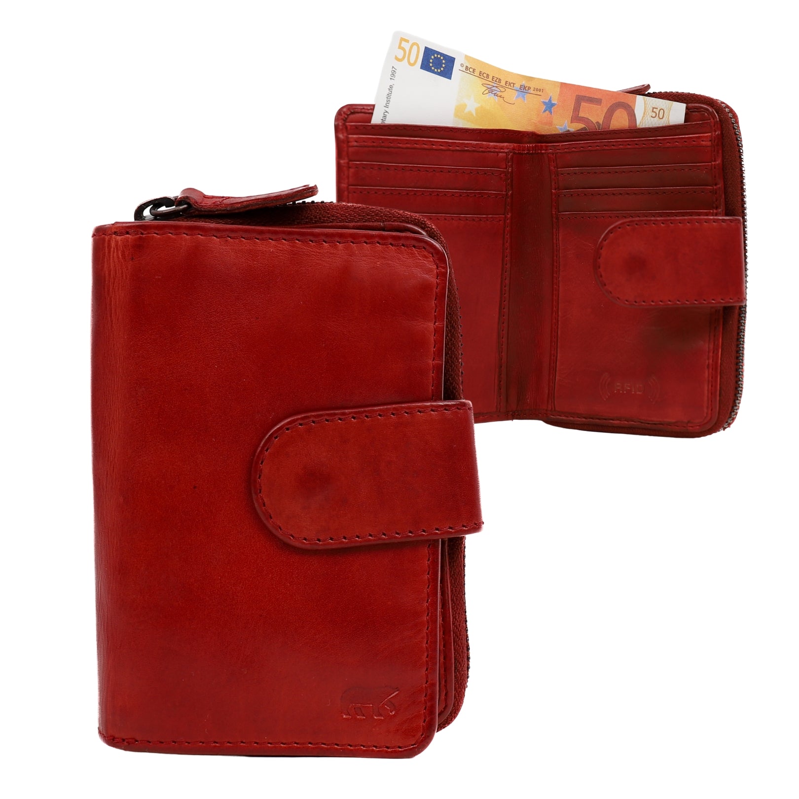 Reißverschluss-Geldbörse 'Loet' rot - CL 13550