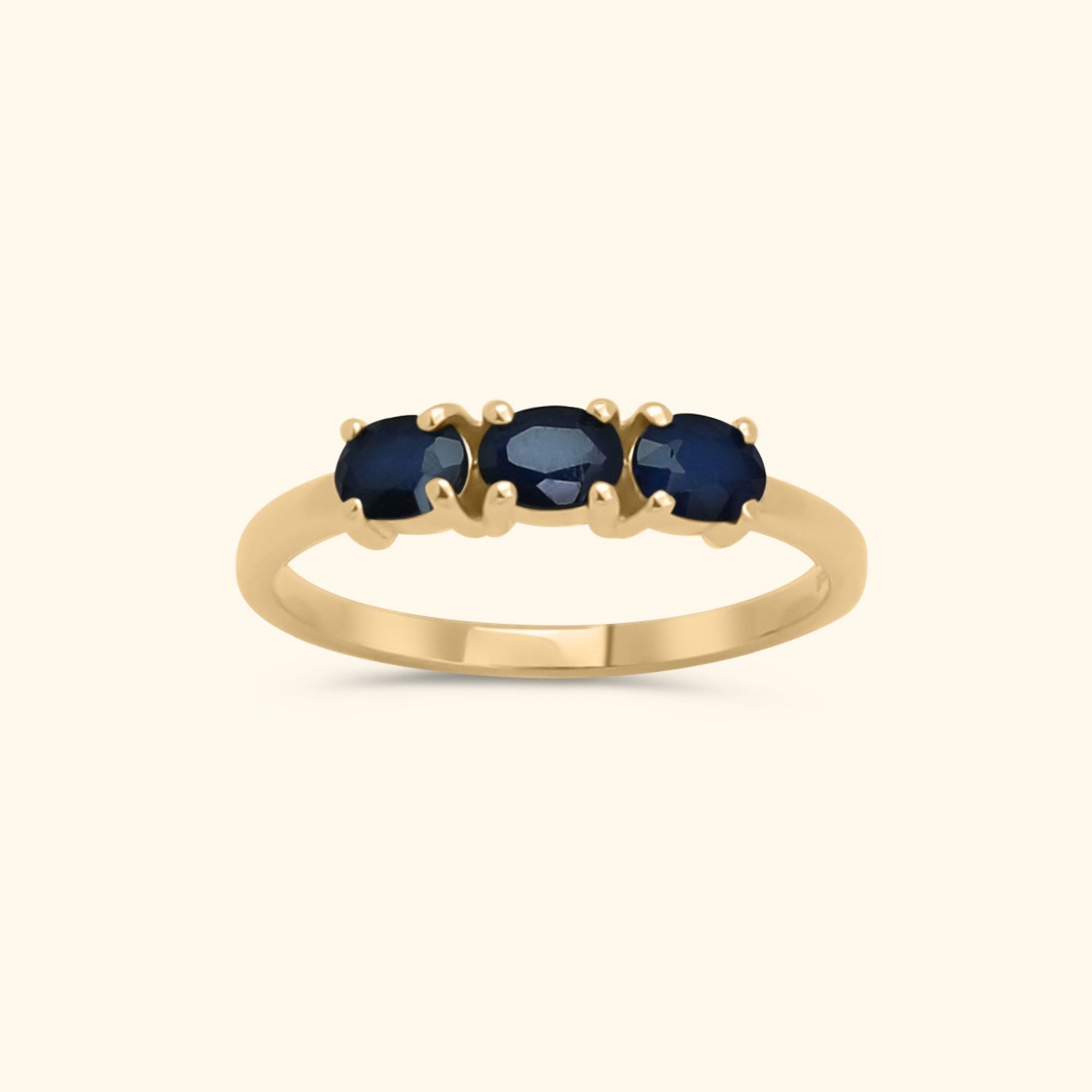 Trio Blue Sapphire ring | 14K Goud