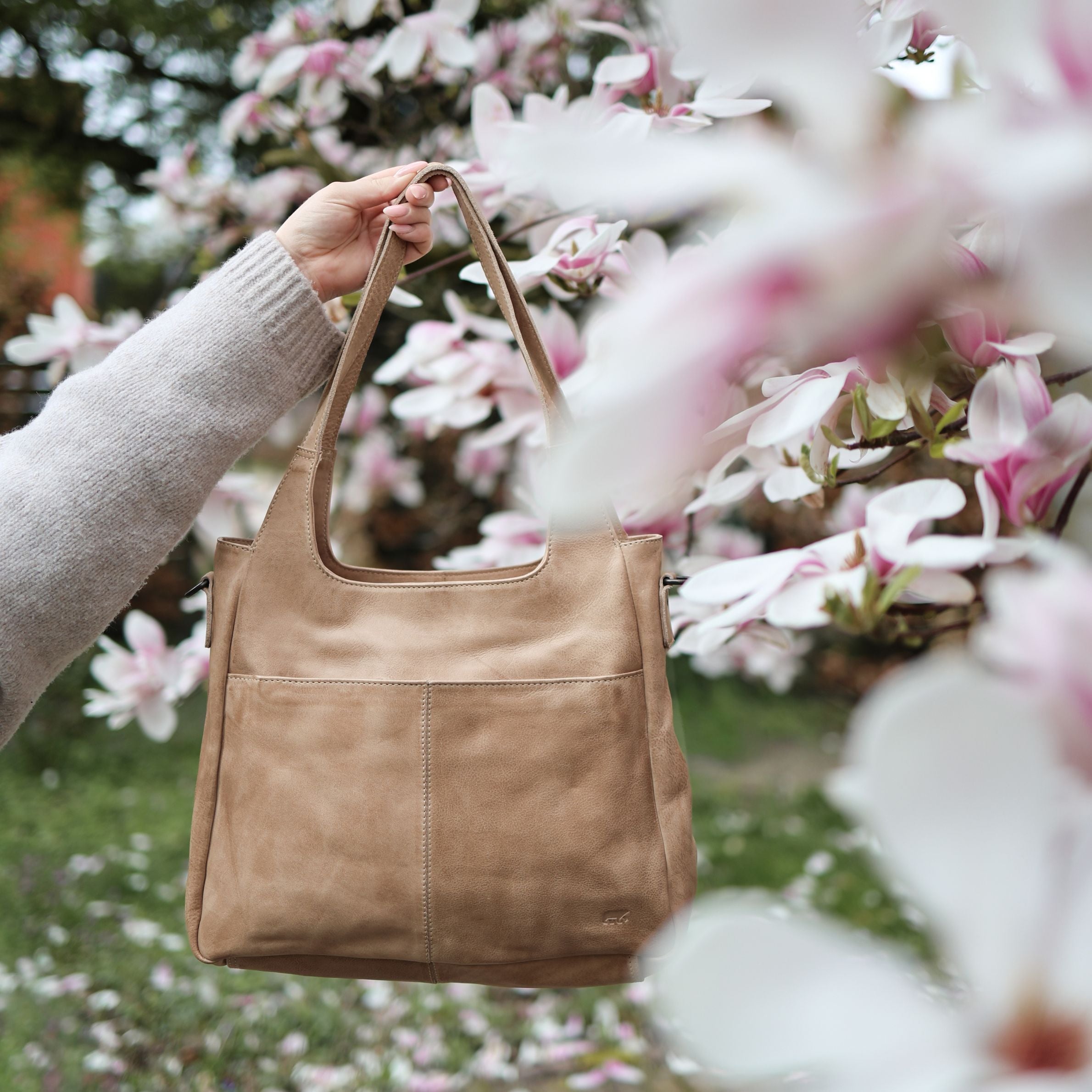 Hand-/Umhängetasche 'Els' Beige