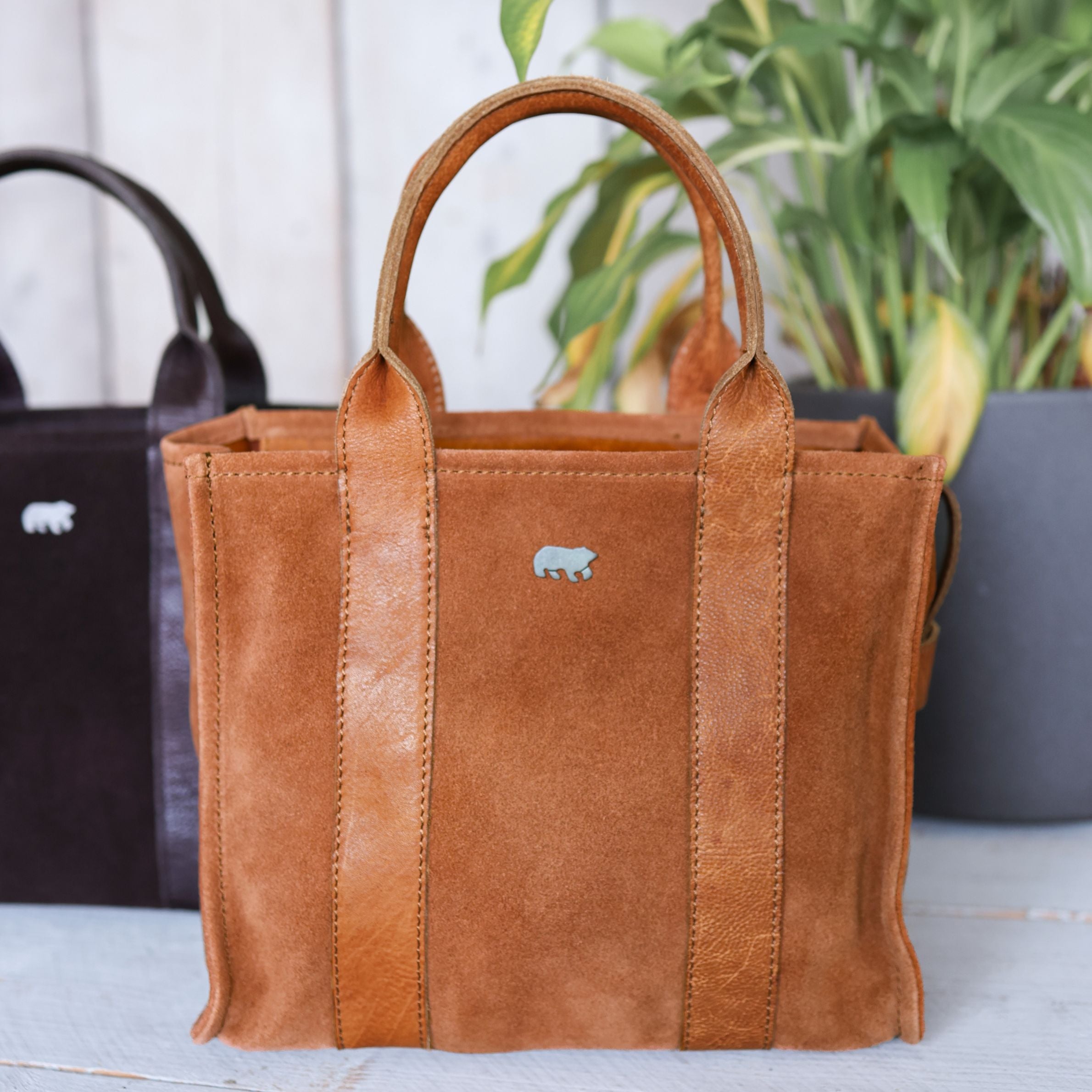 Velours Mini Tote Bag 'Nova' Cognac