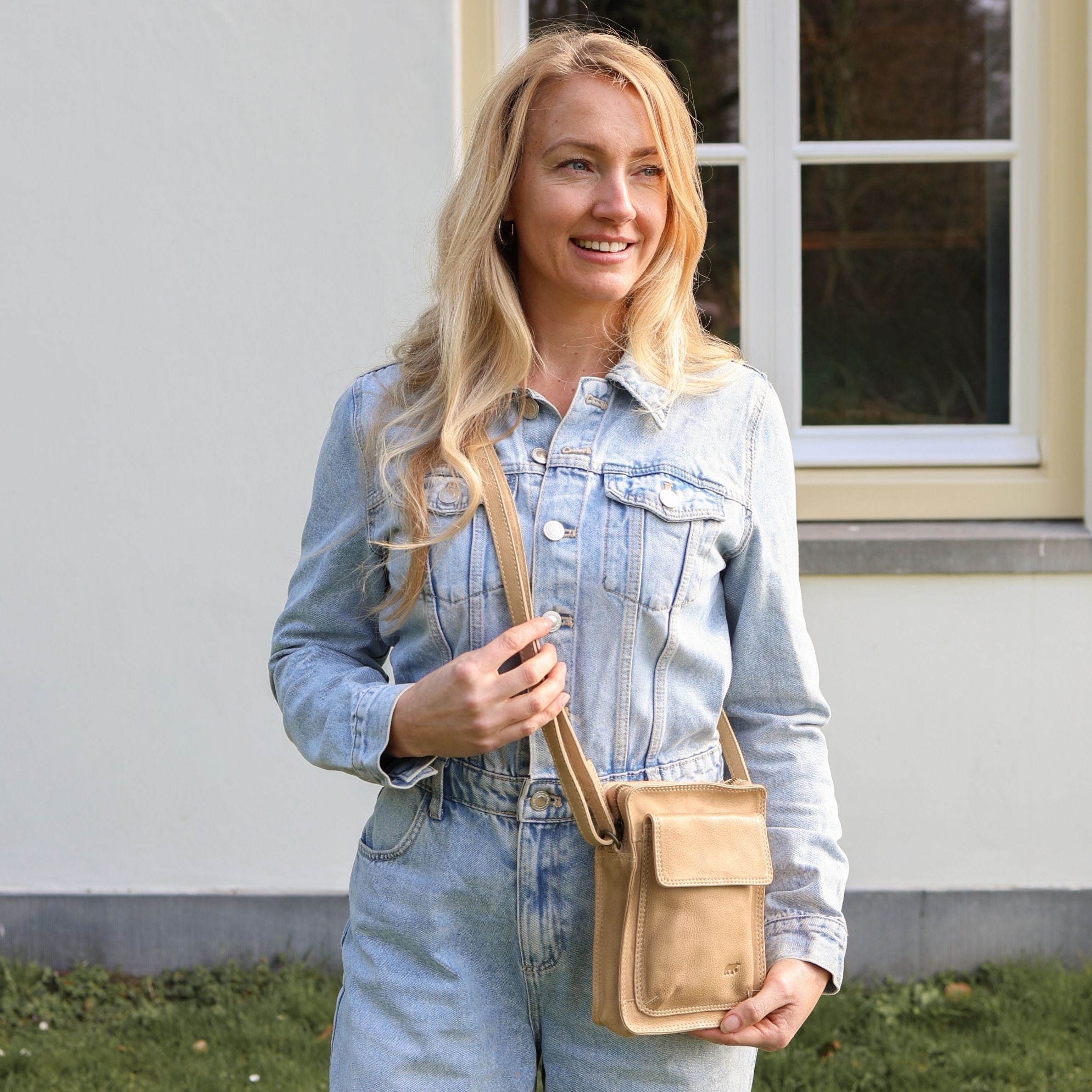 Umhängetasche 'Carmen' Beige