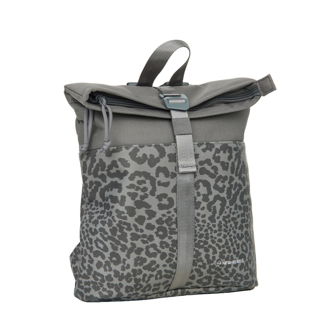 Urban Leopard - Wasserabweisender Mini Rolltop-Rucksack 'Los Angeles' 7L Grau