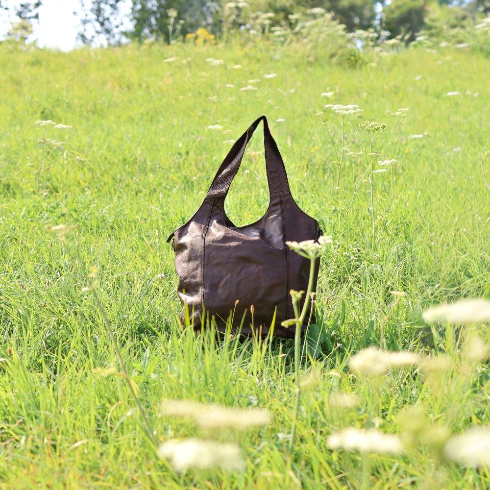 Großer Shopper/Beuteltasche 'Aurora' Dunkelbraun