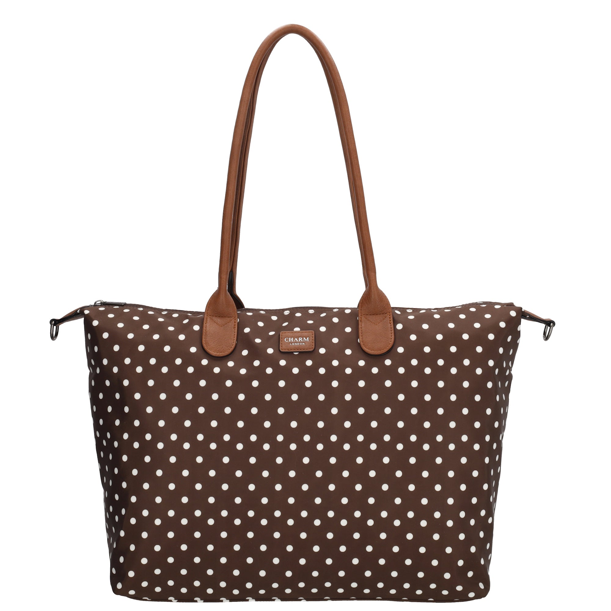 Buckingham Laptoptasche 15.6 Zoll Punkte Weiß-Dunkelbraun