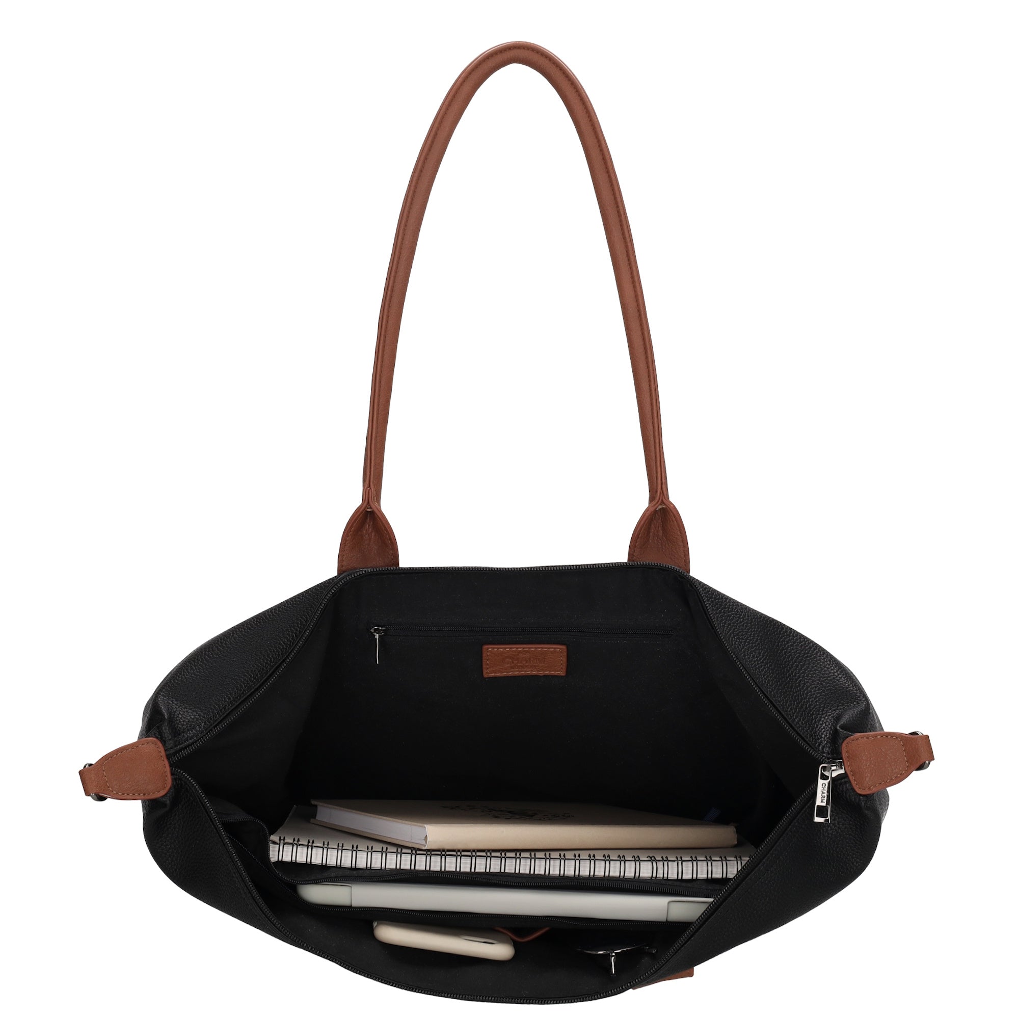 Buckingham Laptoptas 15.6 inch zwart-cognac