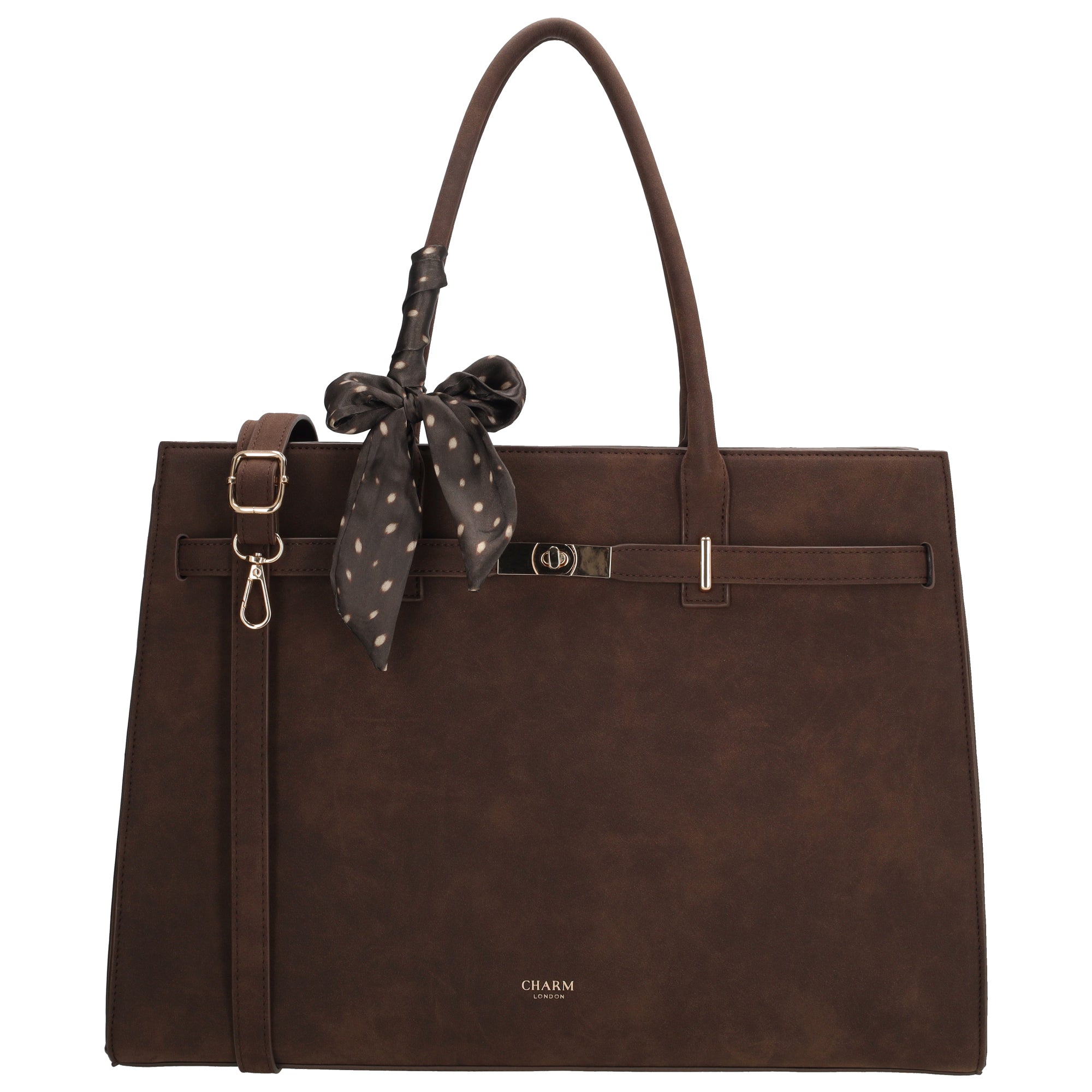 The Hamptons Village - Suèdine Laptoptas 15.6” donkerbruin