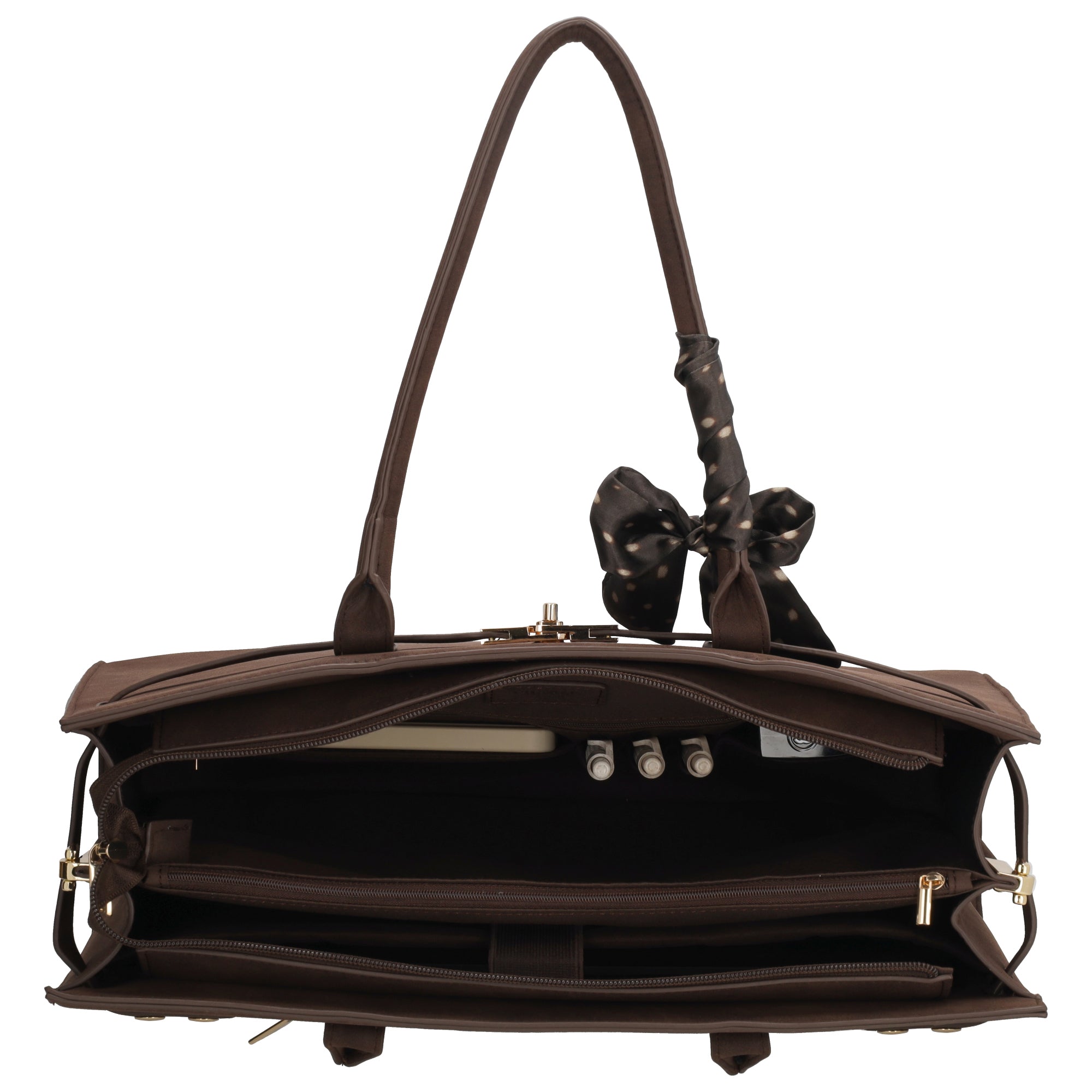 The Hamptons Village - Suèdine Laptoptas 15.6” donkerbruin