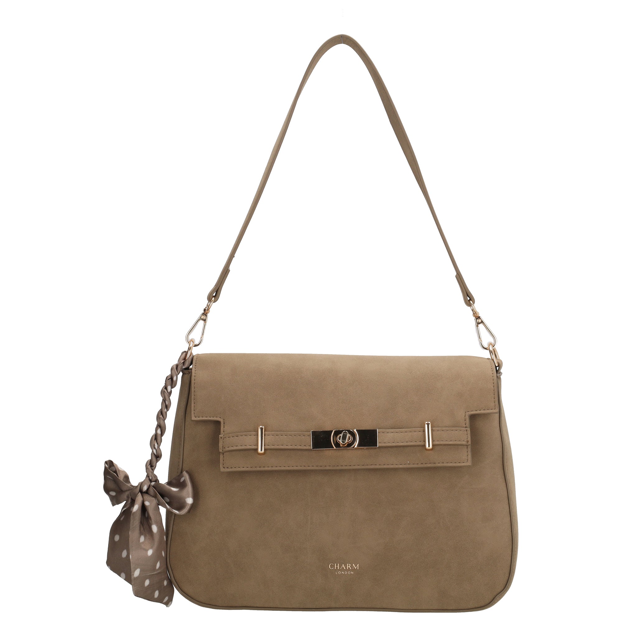 The Hamptons Village - Suèdine Schoudertas taupe