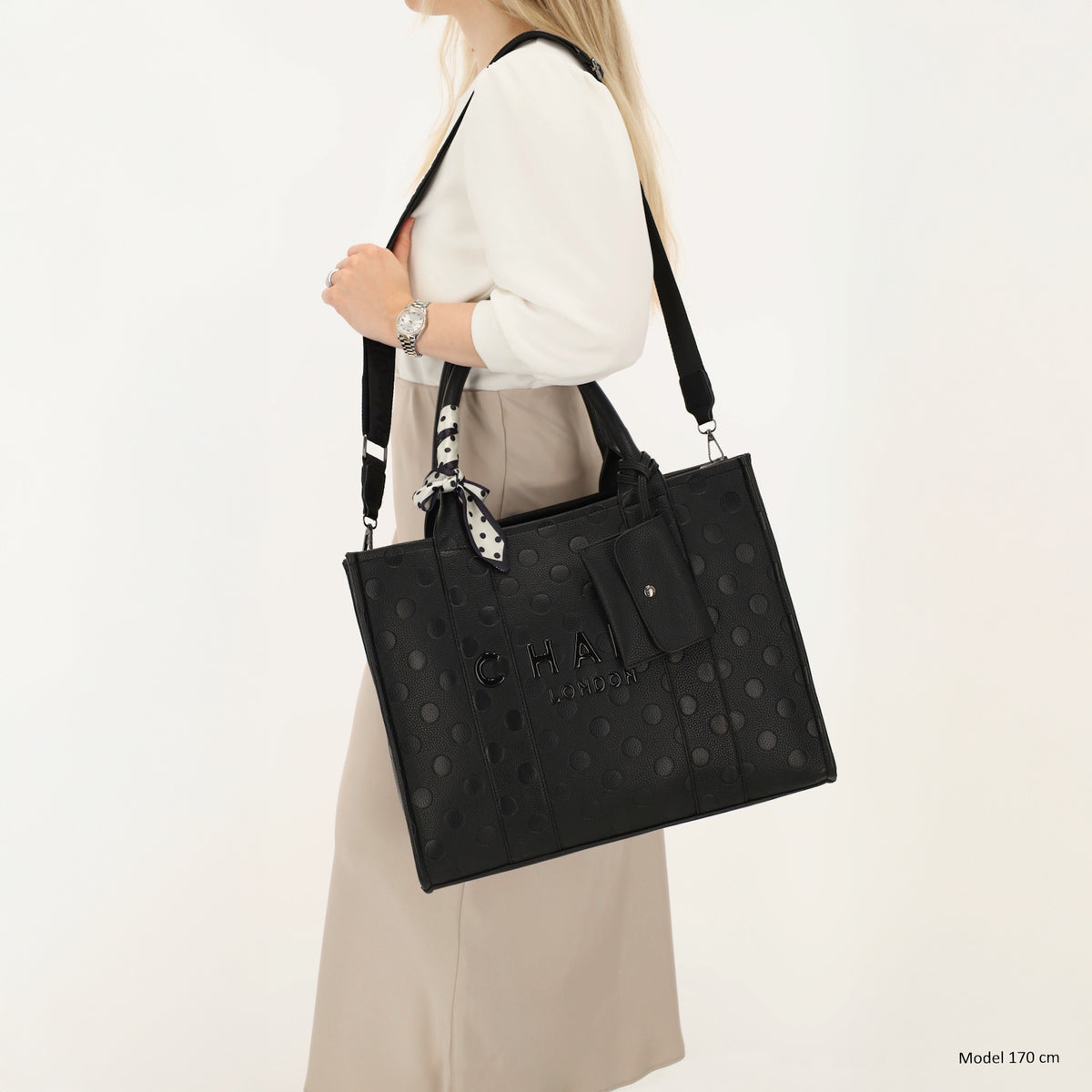Bond Avenue - Laptoptasche 15.6” Schwarz mit Punktmuster