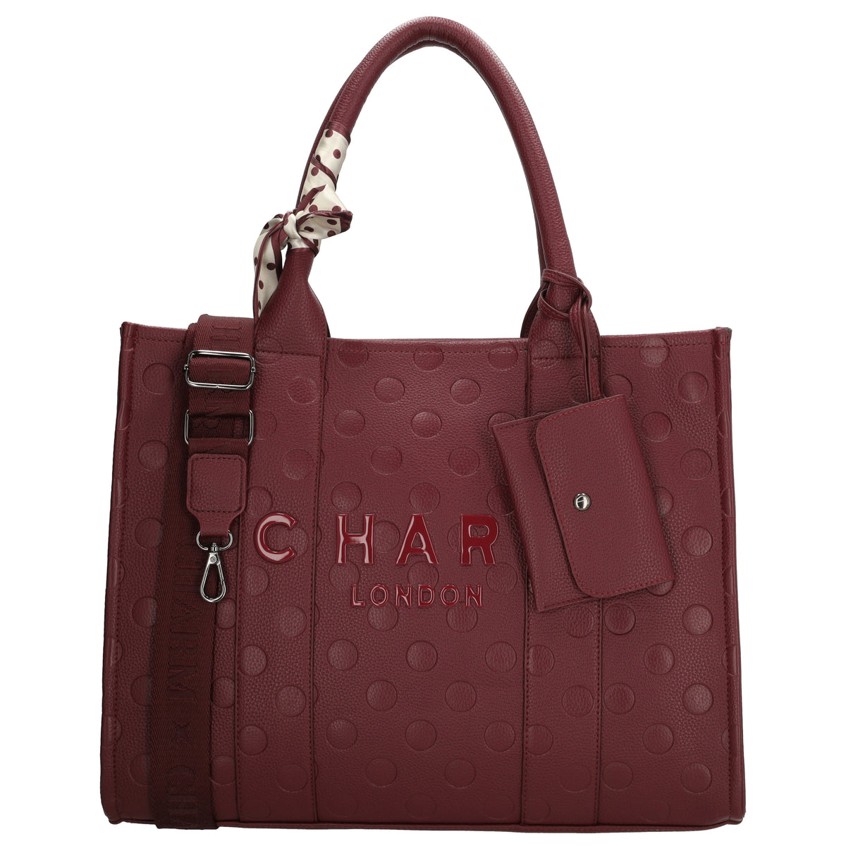 Bond Avenue - Laptoptasche 15.6” Bordeaux mit Punktmuster