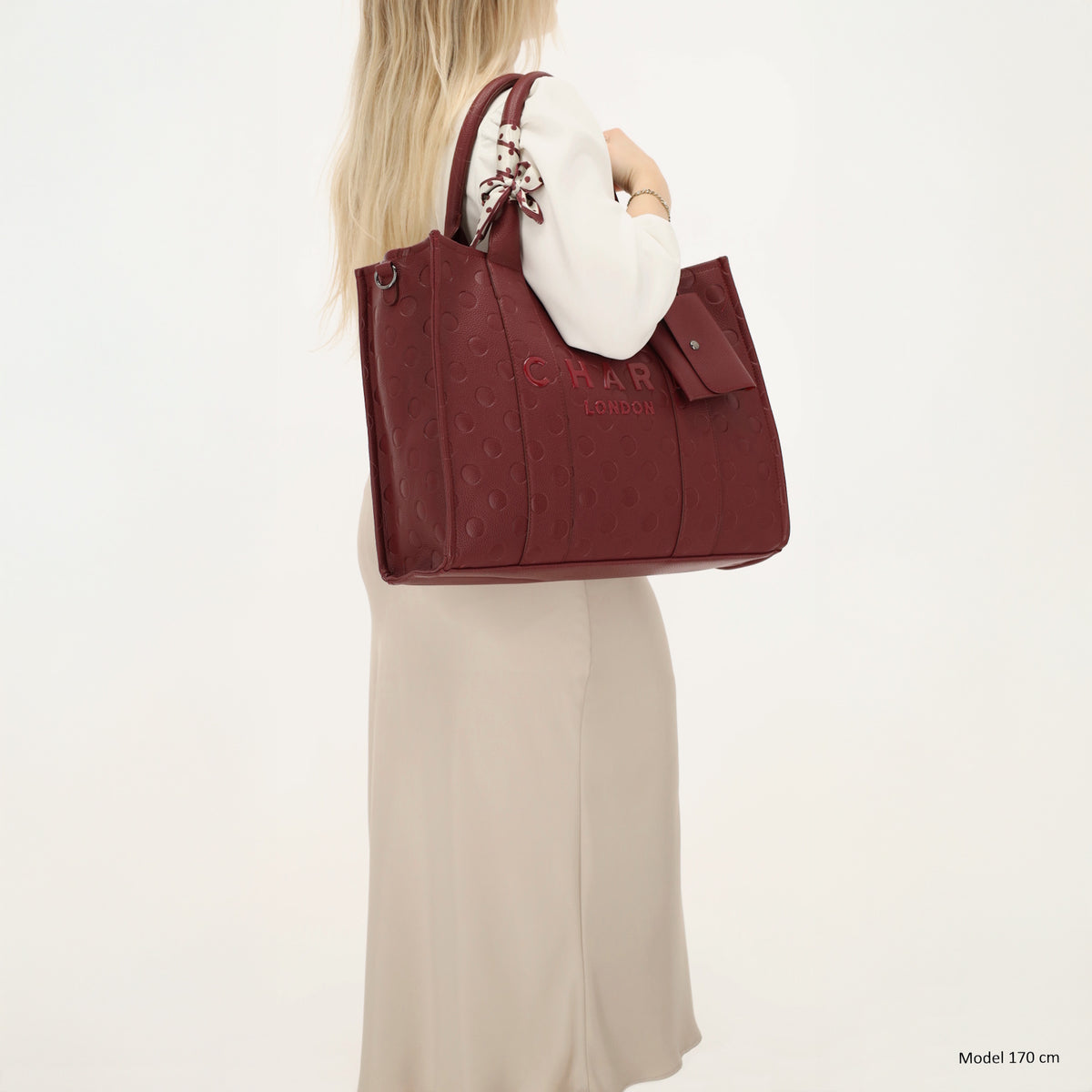Bond Avenue - Laptoptasche 15.6” Bordeaux mit Punktmuster