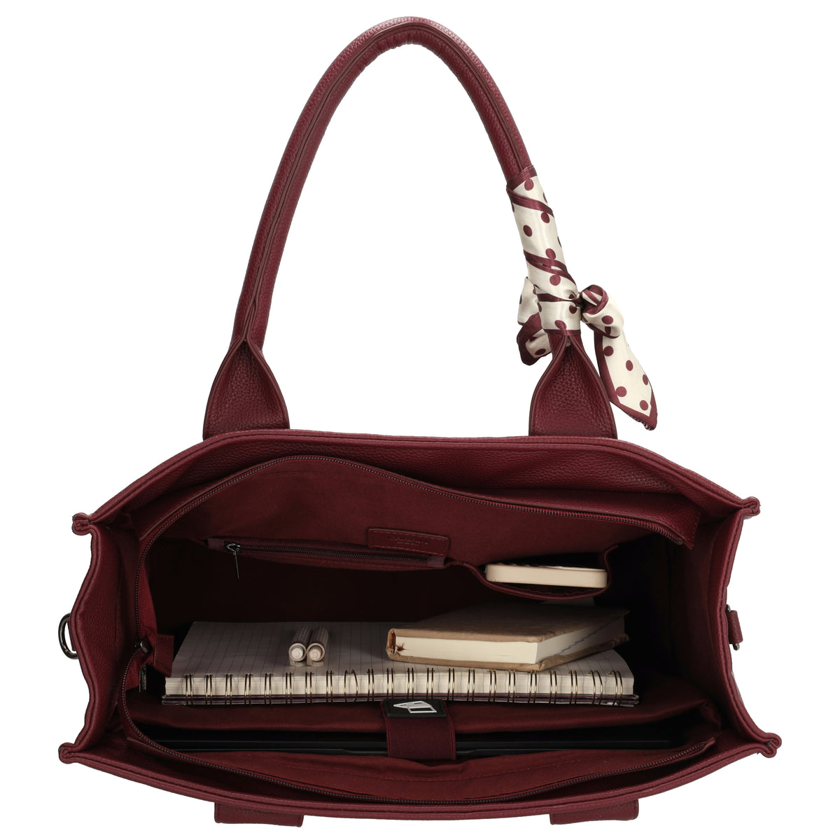 Bond Avenue - Laptoptasche 15.6” Bordeaux mit Punktmuster