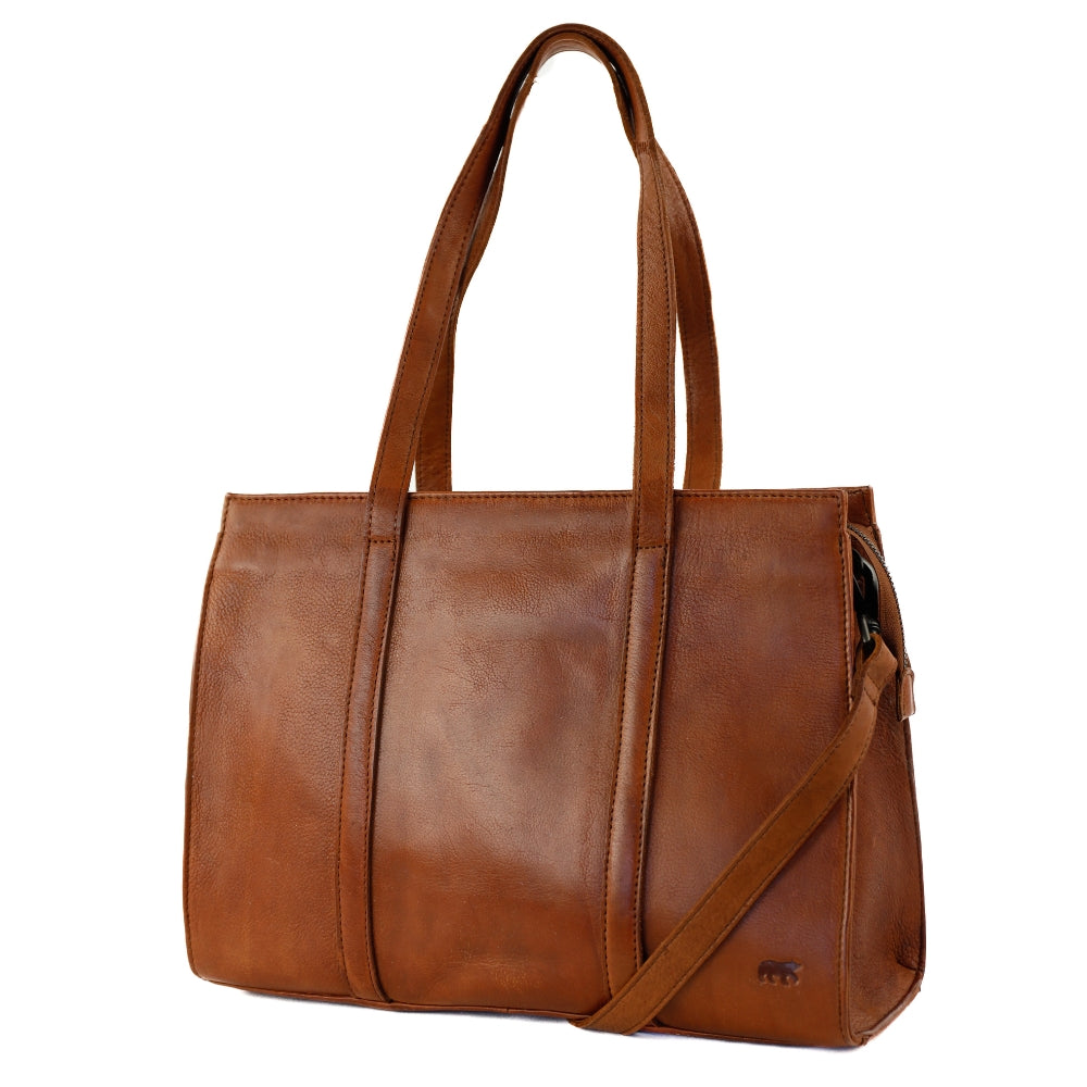 Hand-/Umhängetasche 'Leonie' Cognac