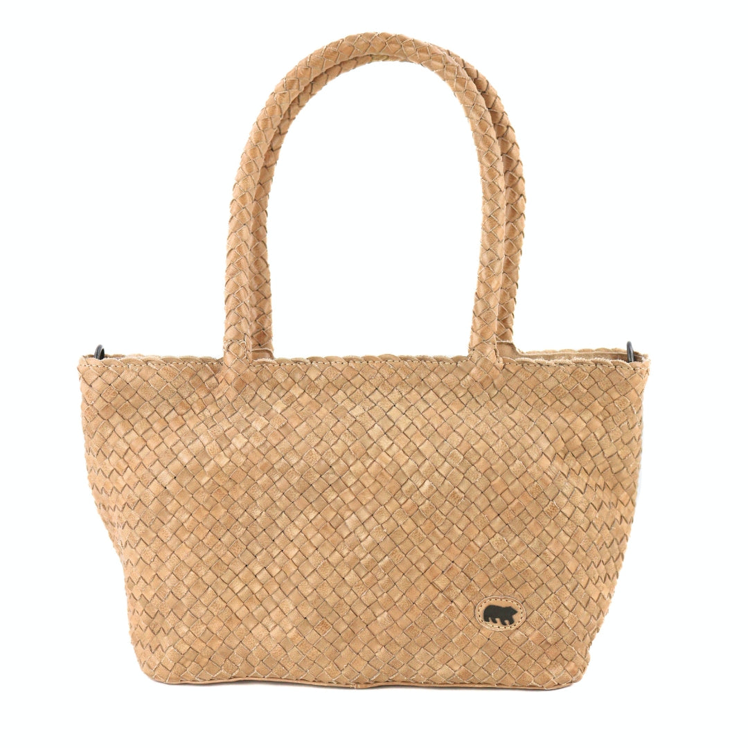 Geflochtene Hand-/Umhängetasche 'Franca' Beige