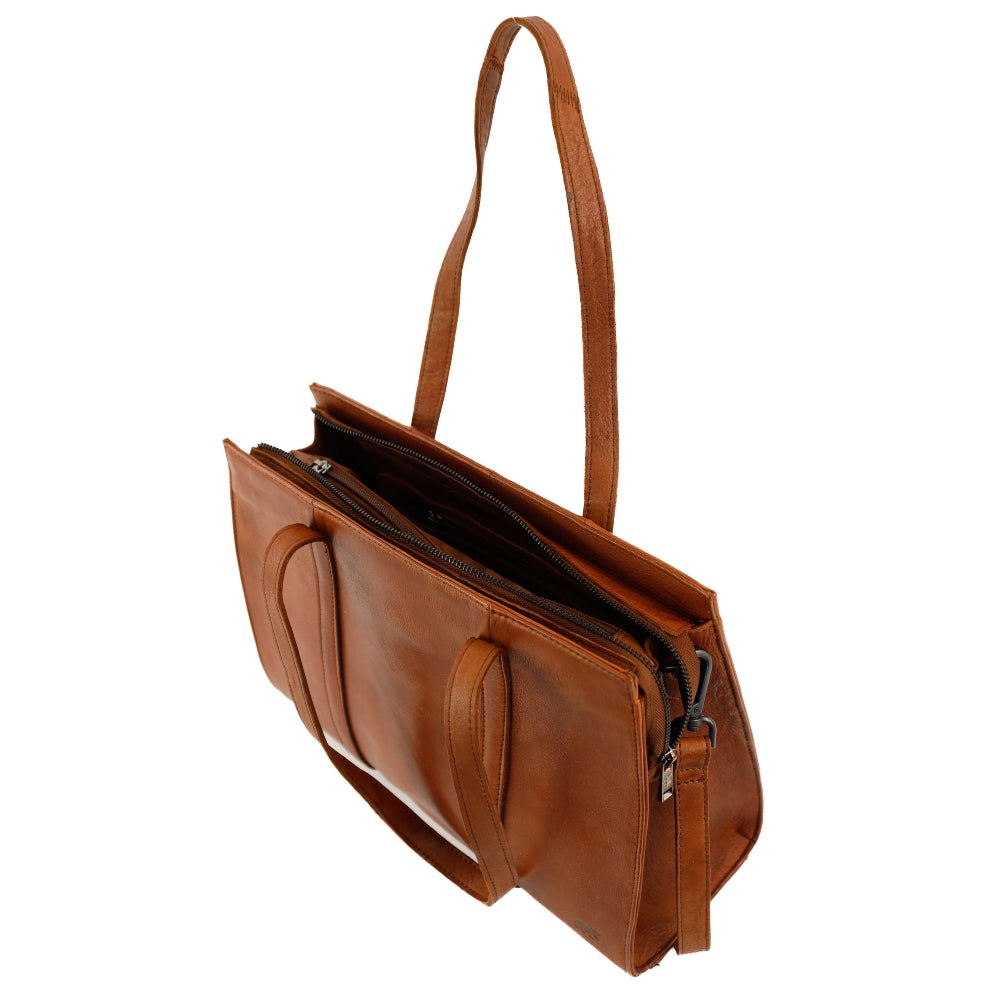 Hand-/Umhängetasche 'Leonie' Cognac