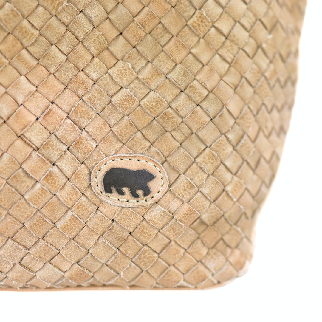 Geflochtene Hand-/Umhängetasche 'Franca' Beige