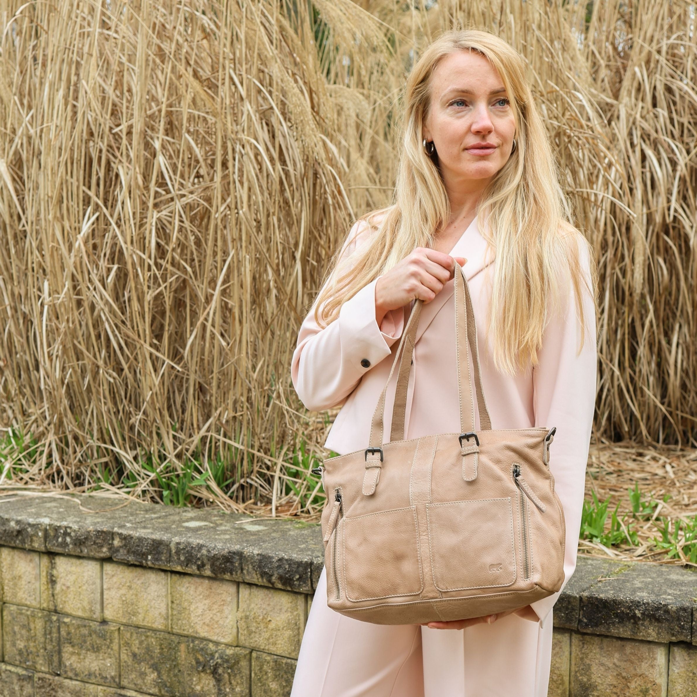 Hand-/Umhängetasche 'Fleur' Beige