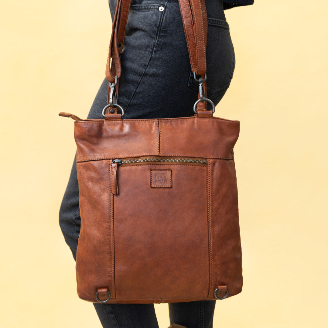 Rucksack/Umhängetasche 'Sandy' L Cognac