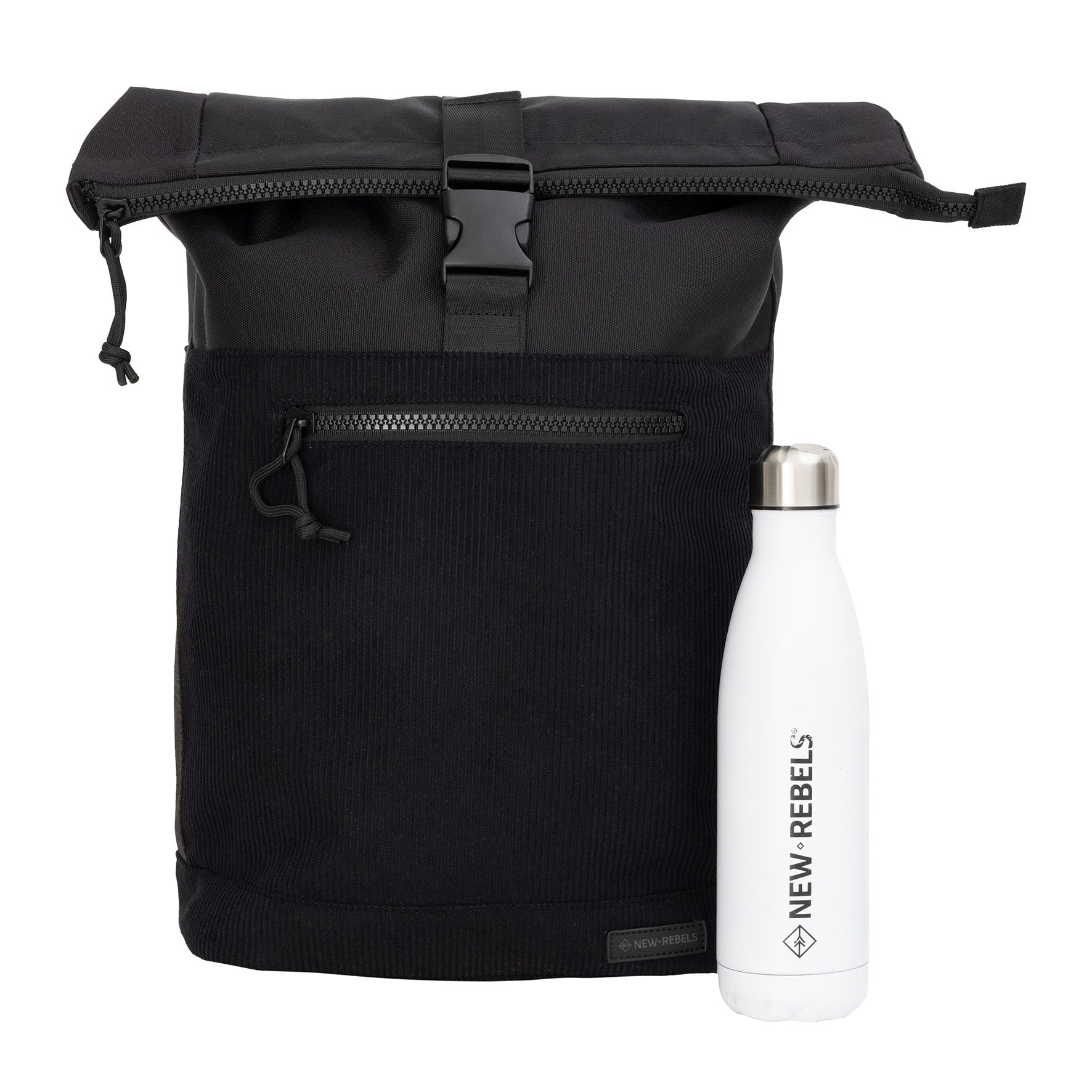 Ribbi - Rollrucksack 'New York' Schwarz 17–21L