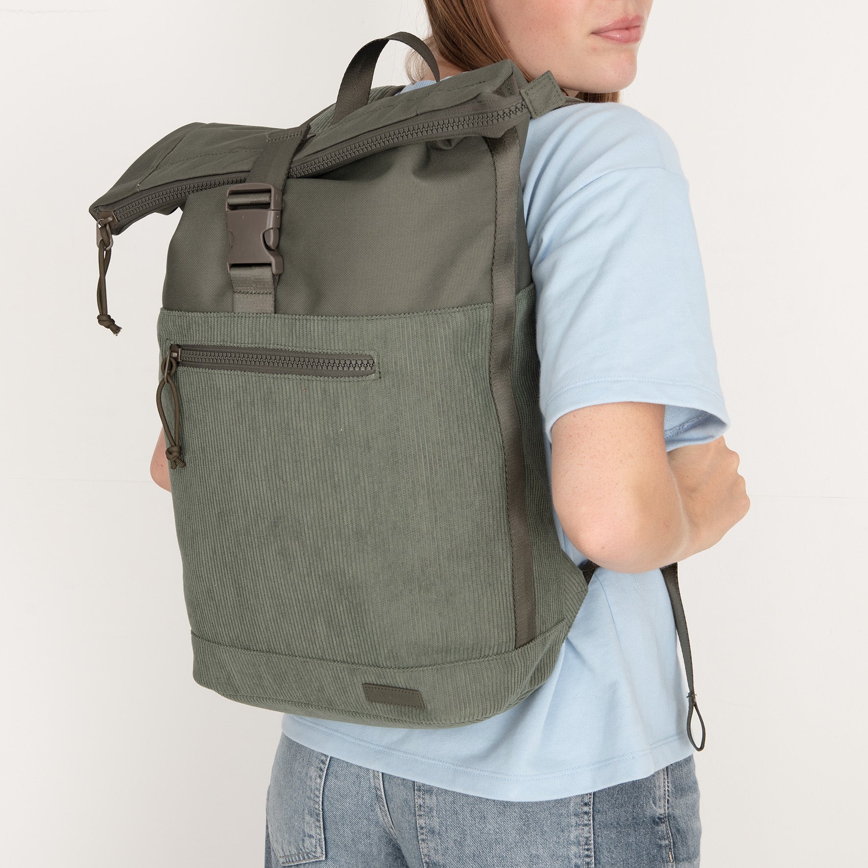 Ribbi - Rolrugzak 'New York' sage green 17-21L
