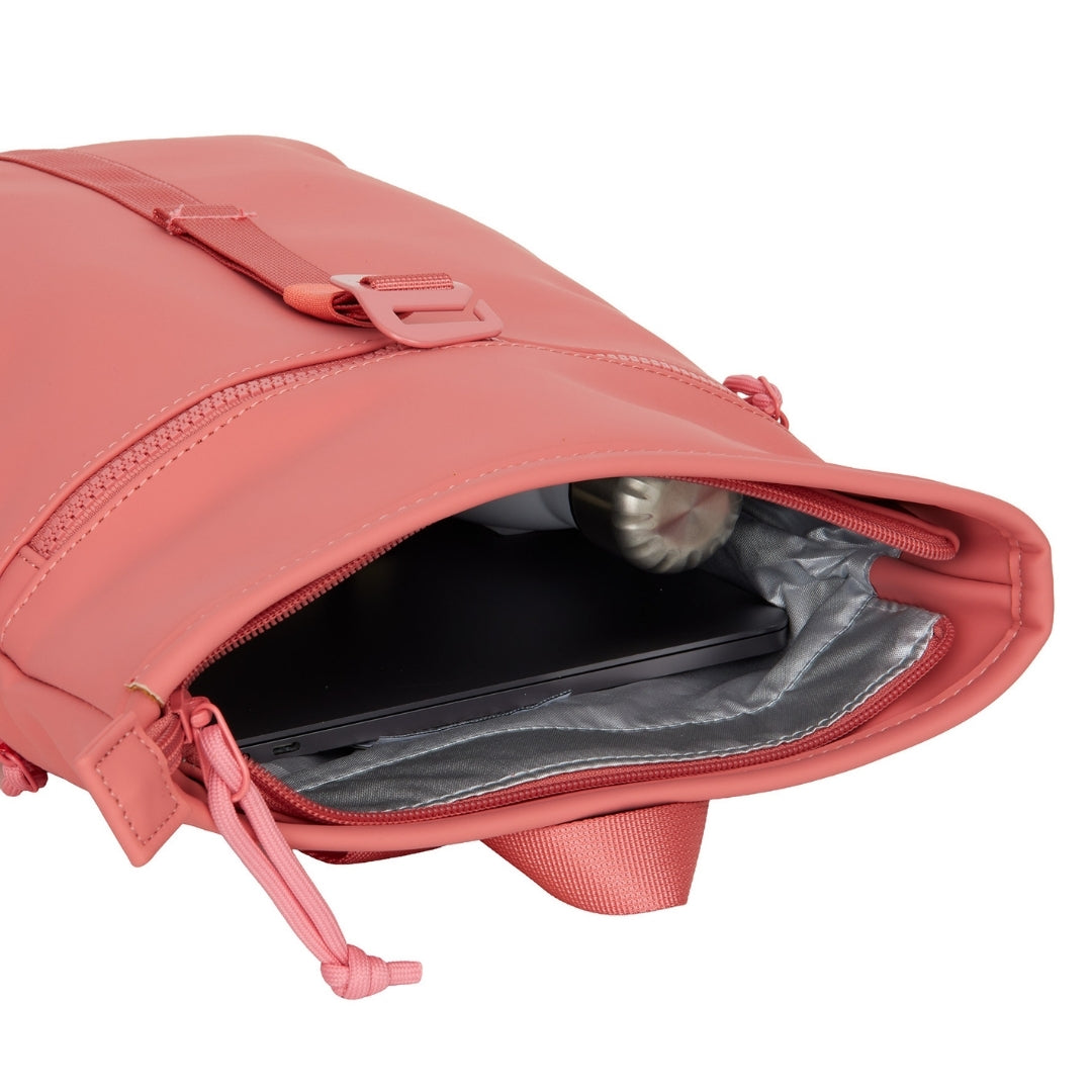 Branson - Mini waterafstotend rolltop rugzakje 'Los Angeles' 7L coral