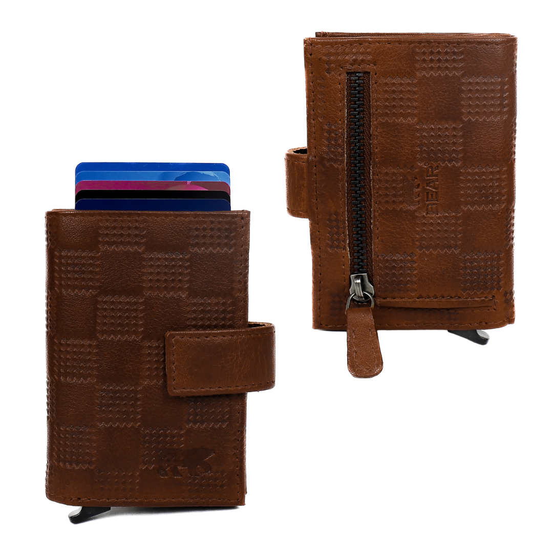 Kartenhalter 'Elsie' Block/Cognac