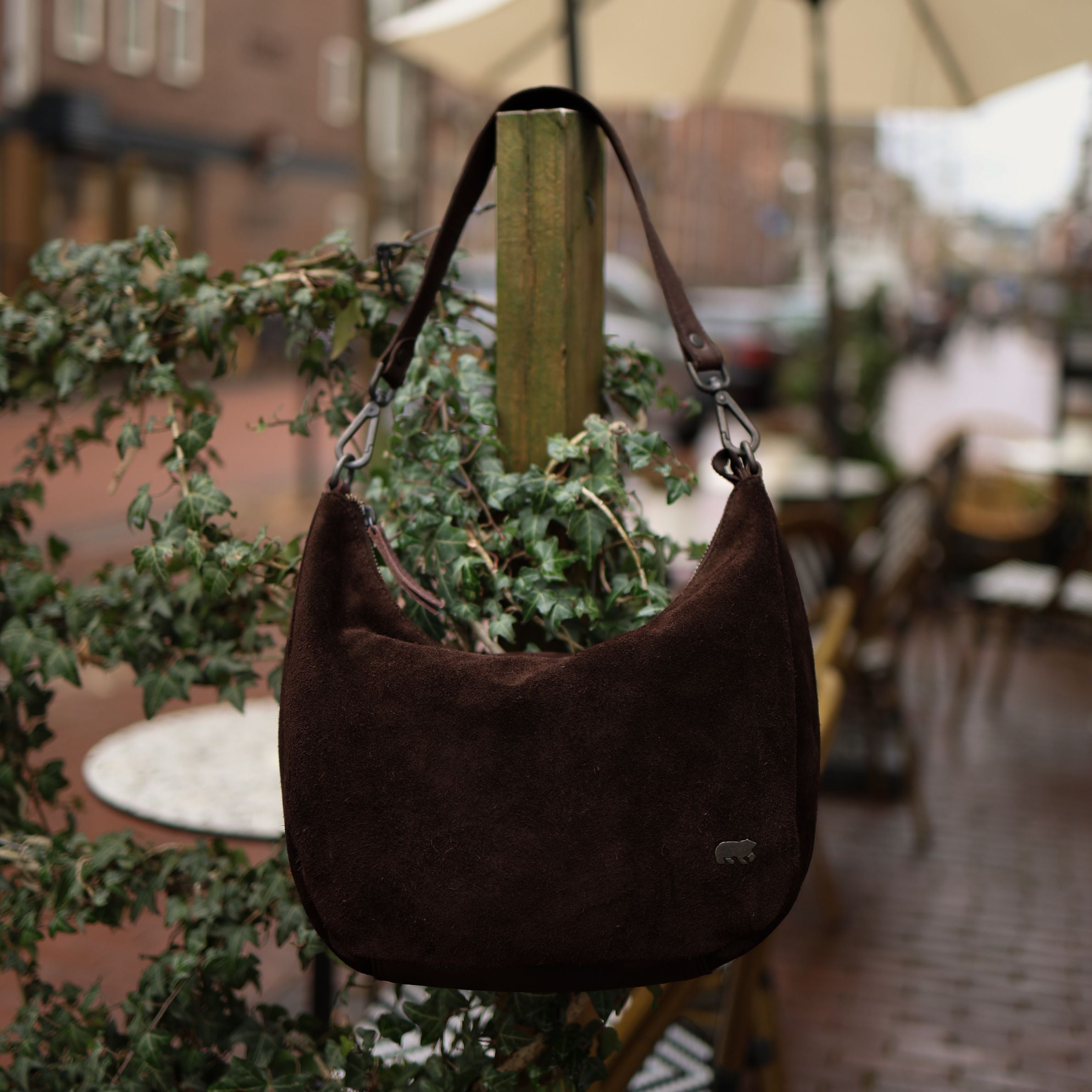 Velours Beutel-/Umhängetasche 'Dieuwke' Dunkelbraun