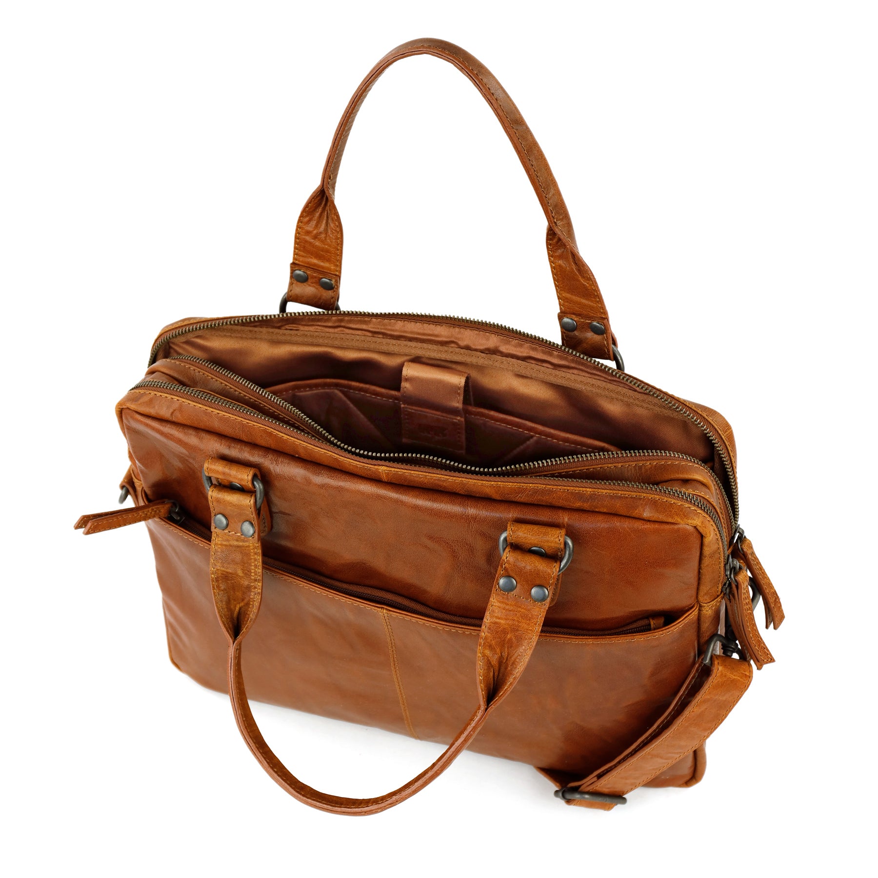 Kleine Laptoptasche 'Teun' Andorra Cognac
