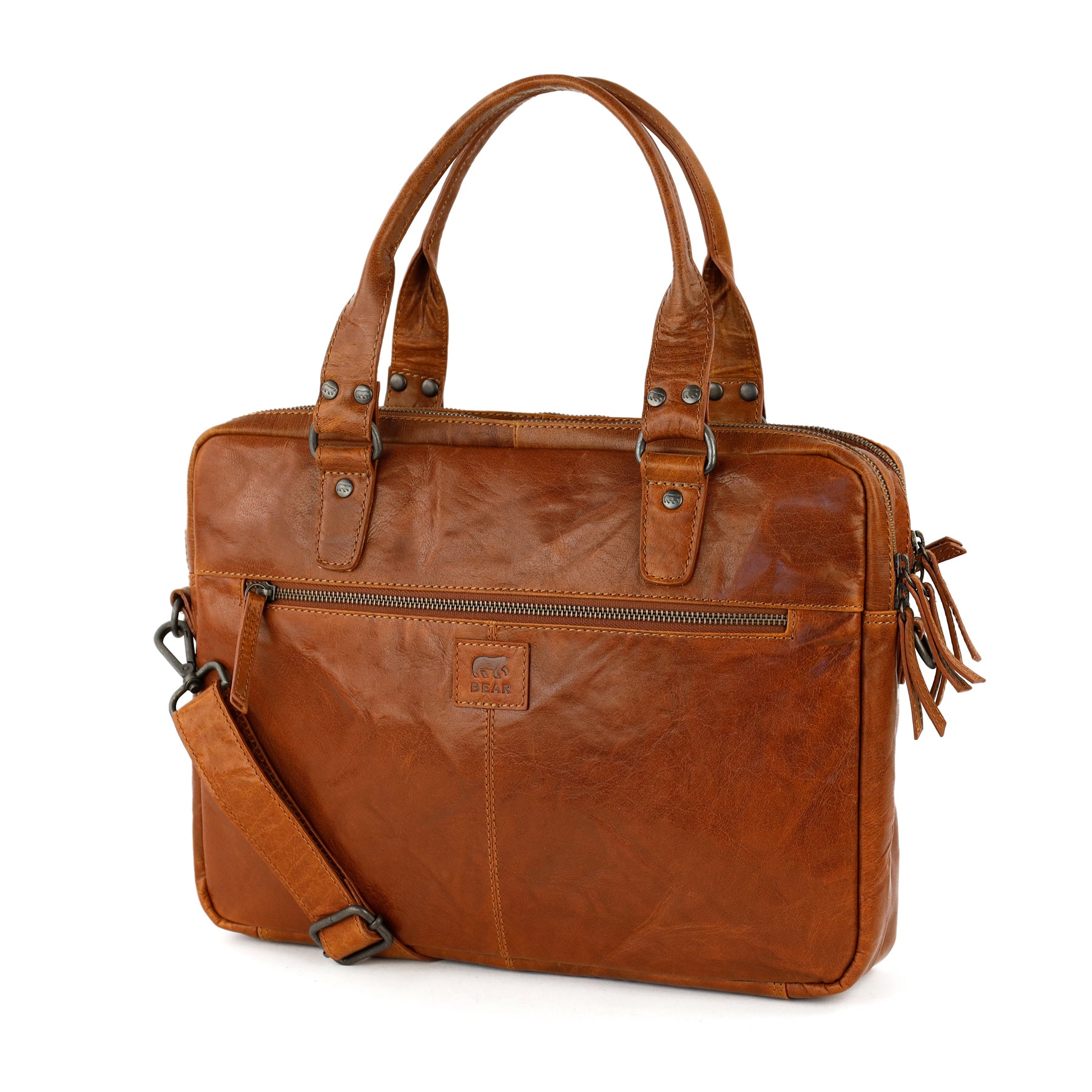 Kleine Laptoptasche 14" 'Teun' Andorra Cognac