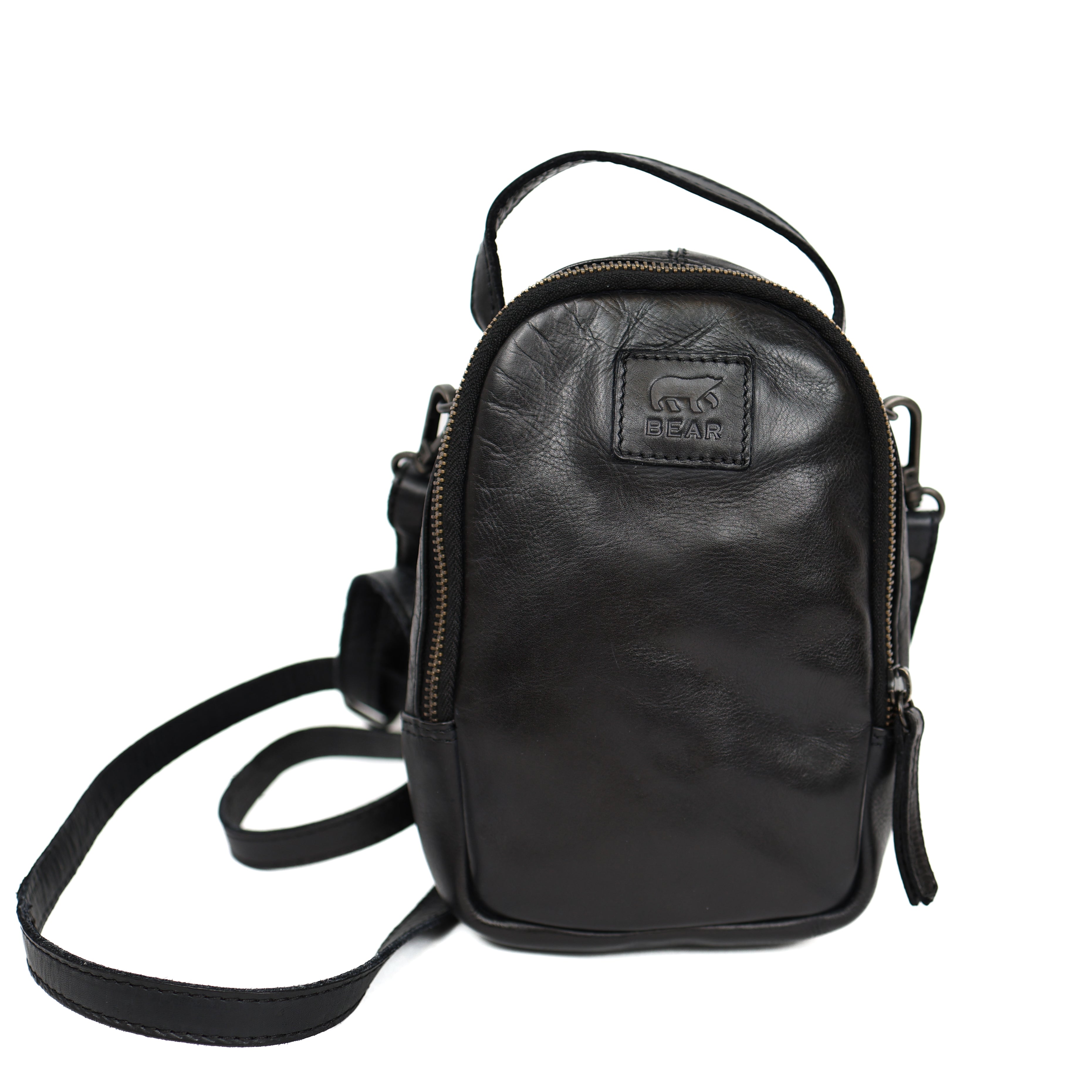 Kleine Umhängetasche mit Reißverschlüssen 'Bodhi' Schwarz