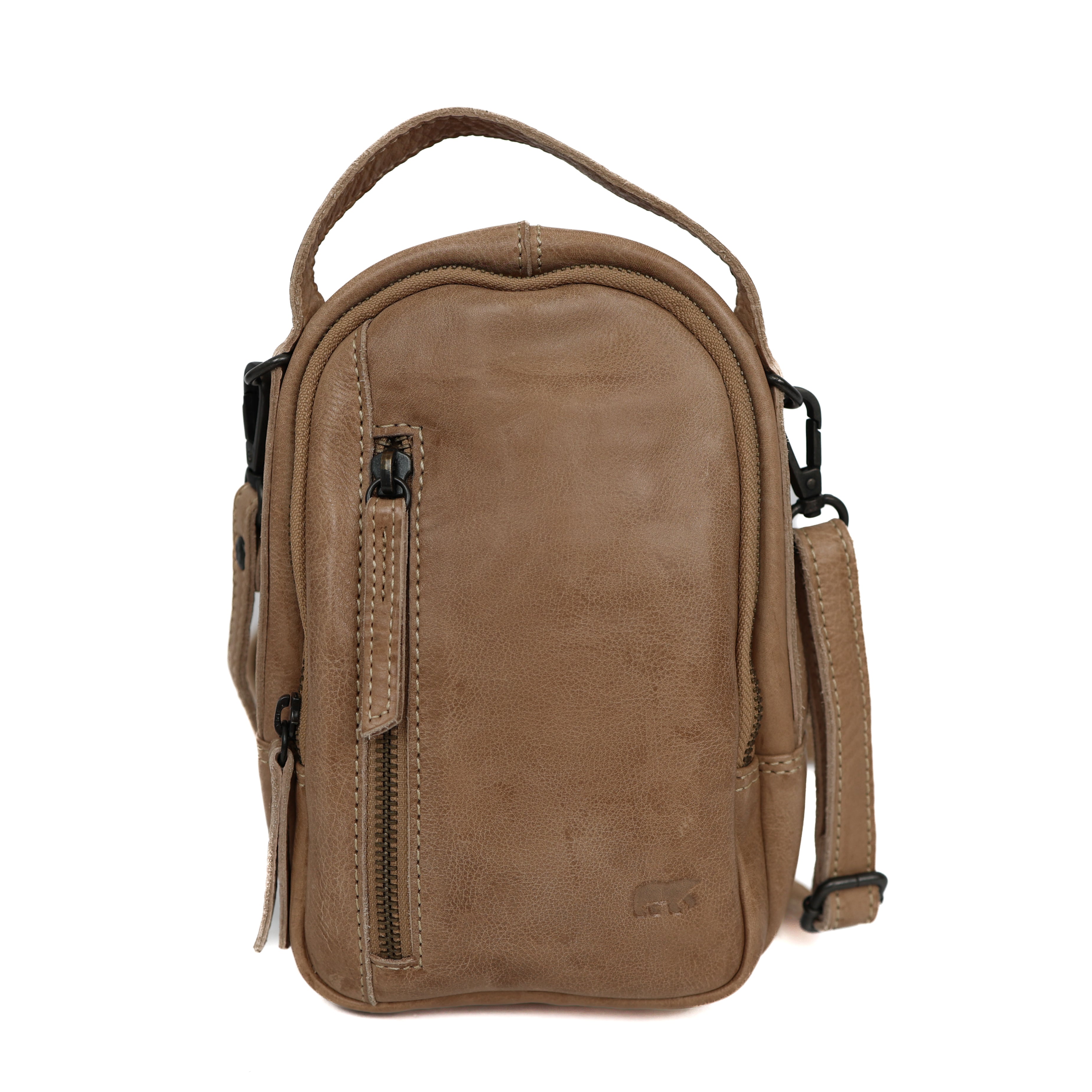 Kleine Umhängetasche mit Reißverschlüssen 'Bodhi' Beige