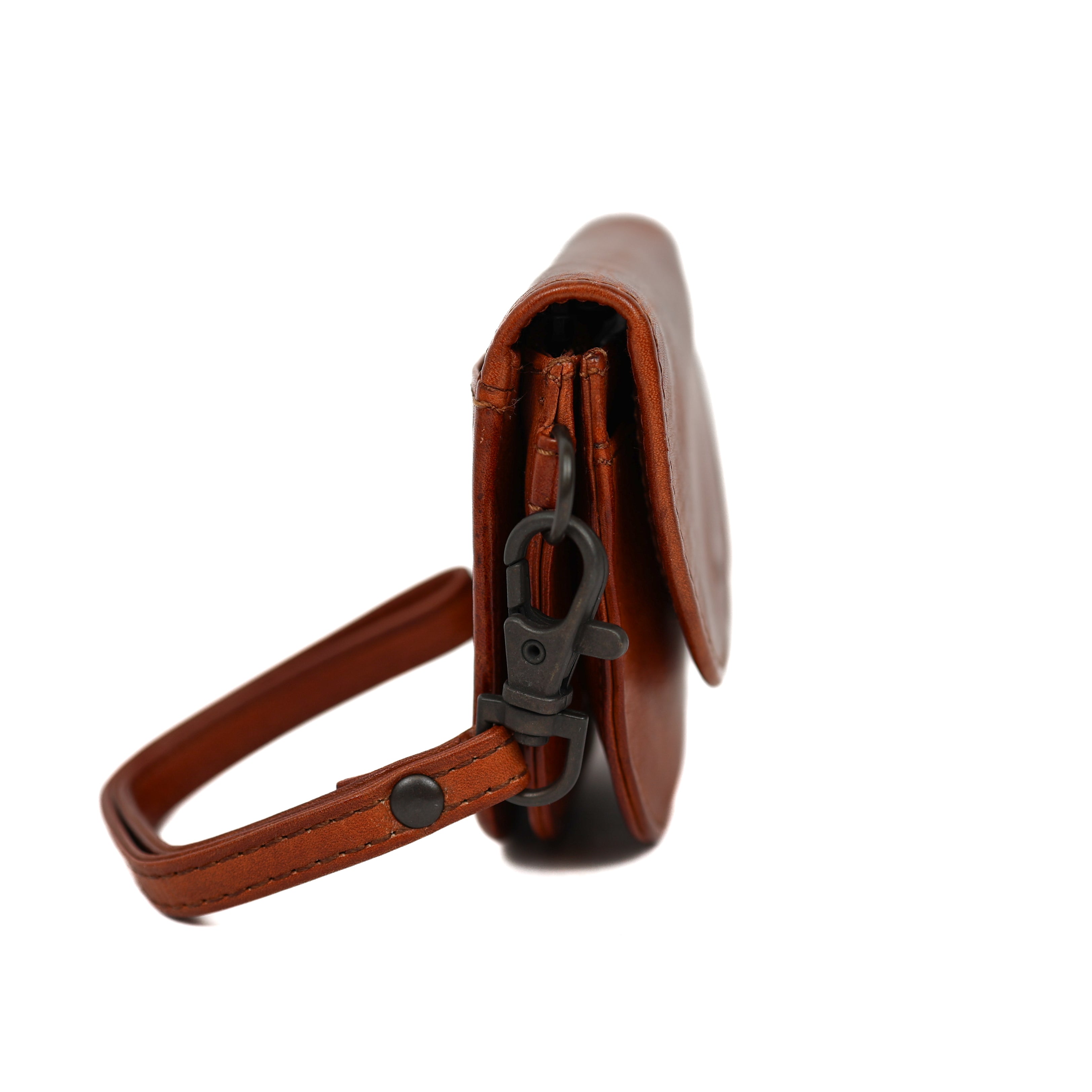 Geldbörse mit Handschlaufe 'Eva' Cognac