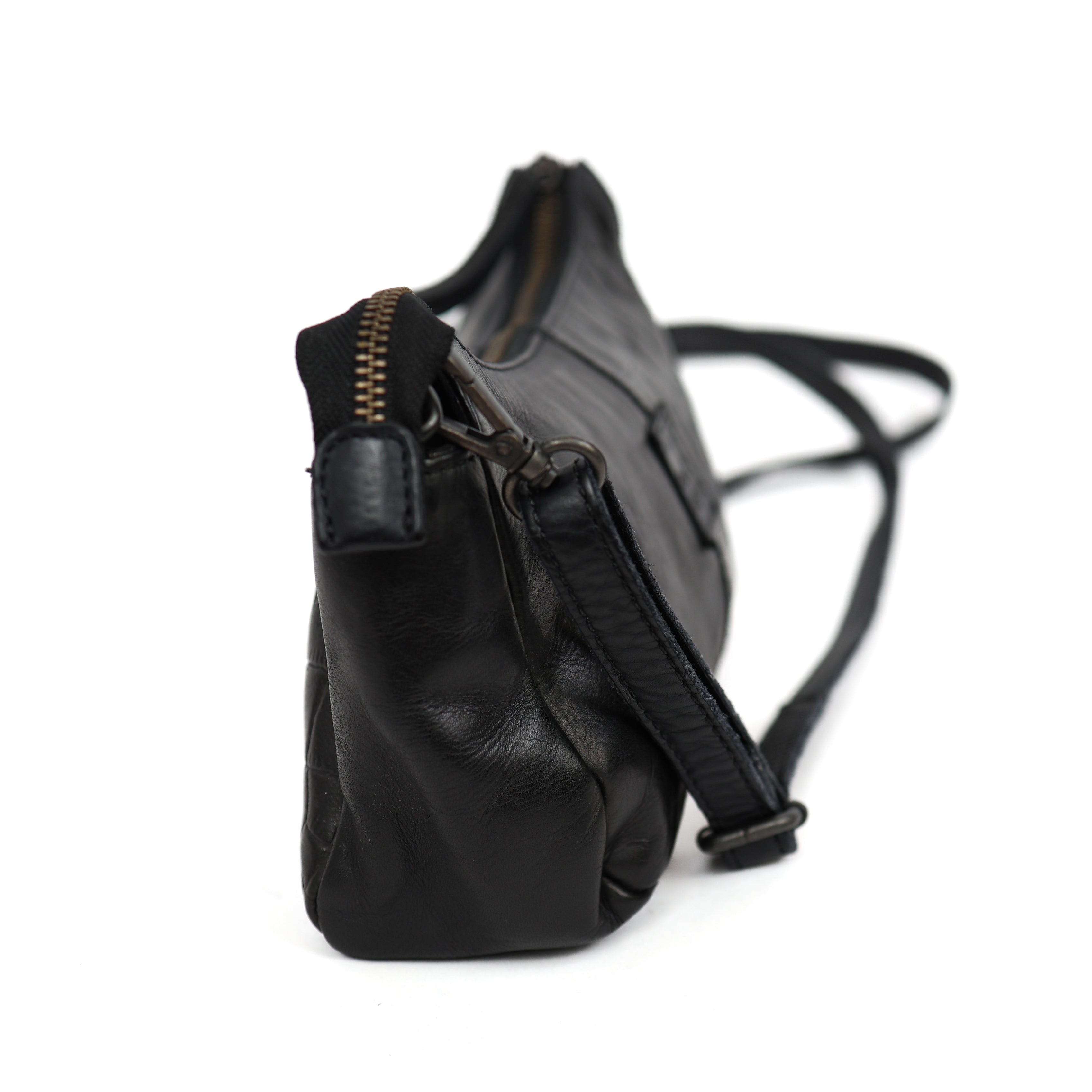 Umhängetasche 'Zeynep' Schwarz Croco