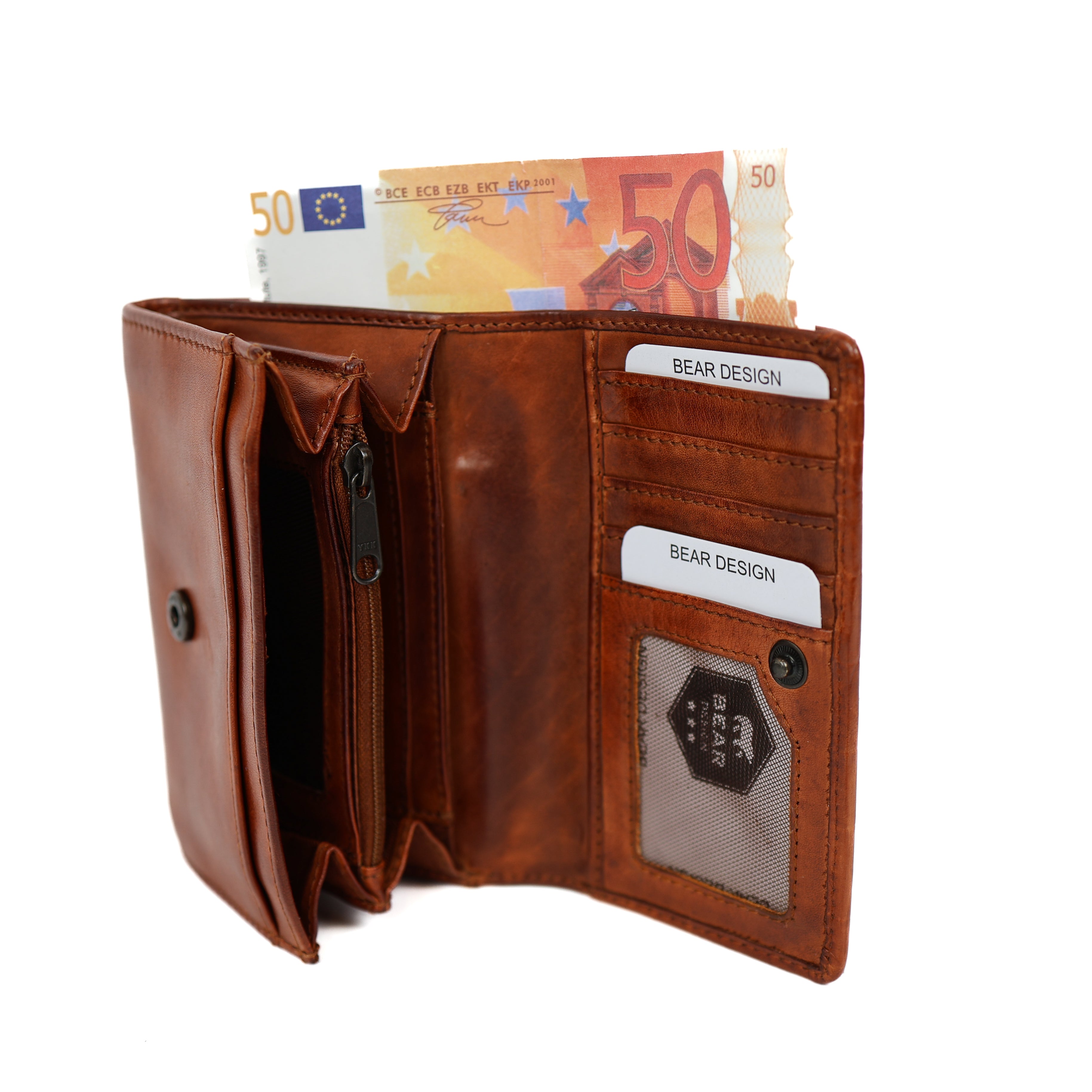 Wickelgeldbörse 'Flappie' Cognac Croco