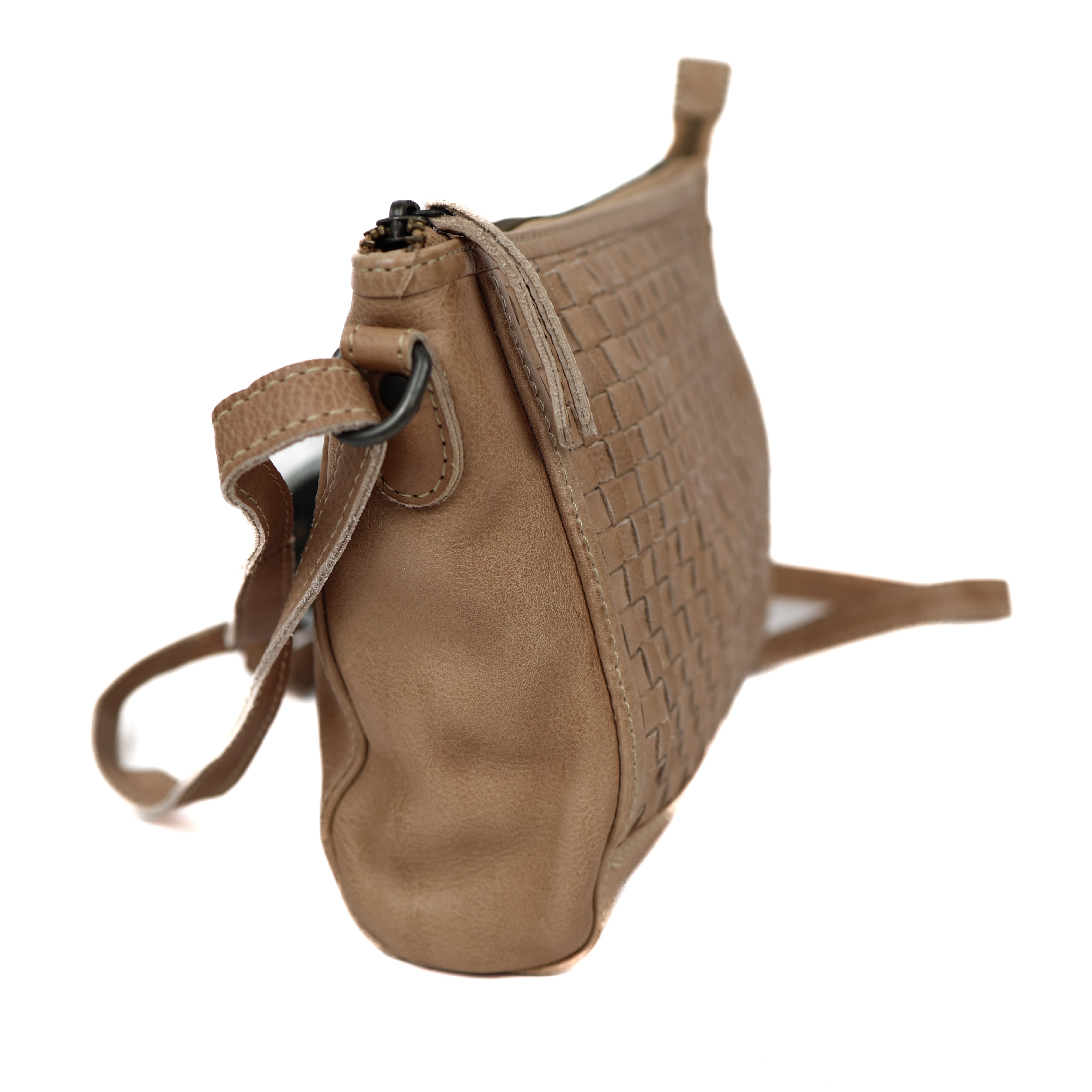 Kleine Umhängetasche 'Myrna' geflochten beige