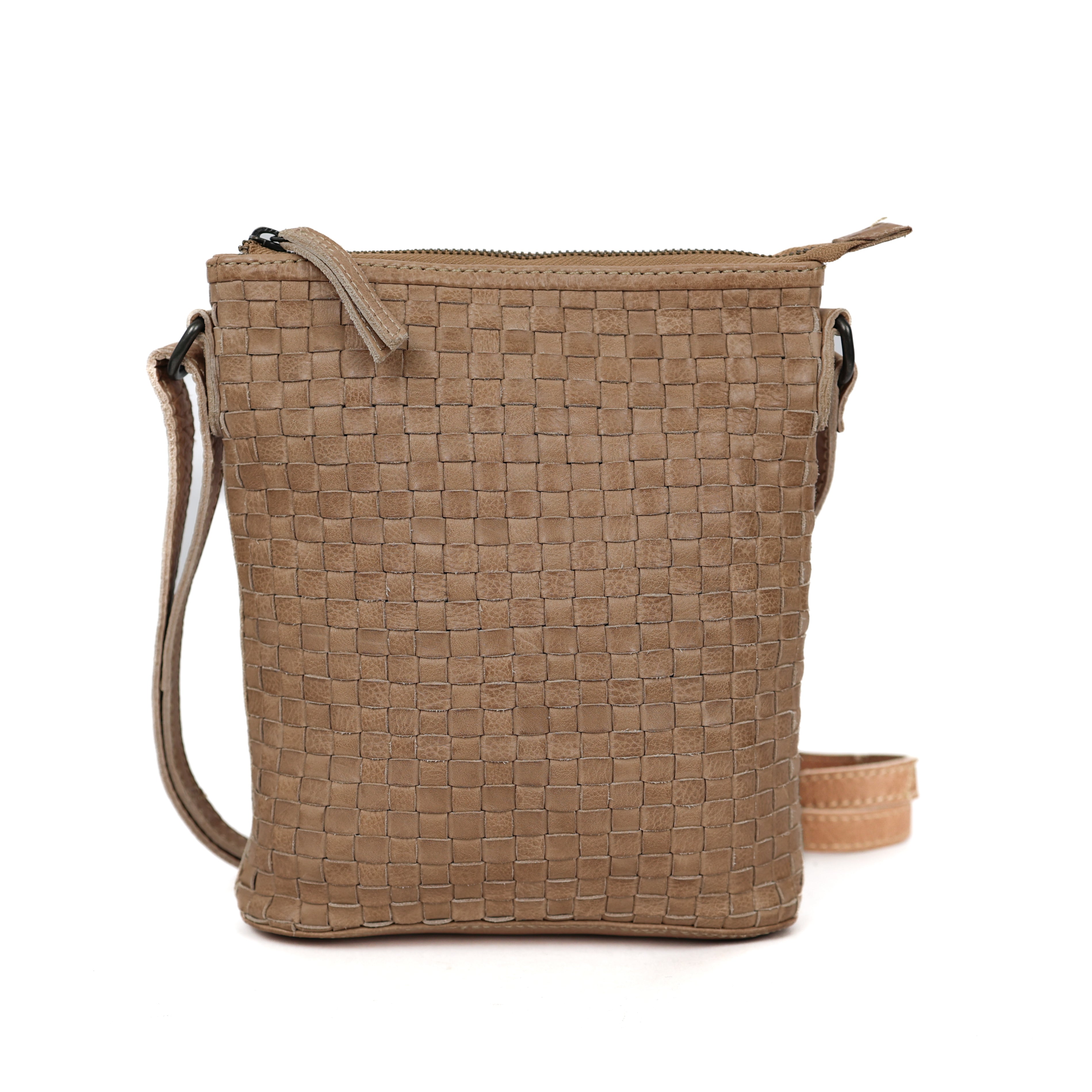 Kleine Umhängetasche 'Giulia' geflochten beige