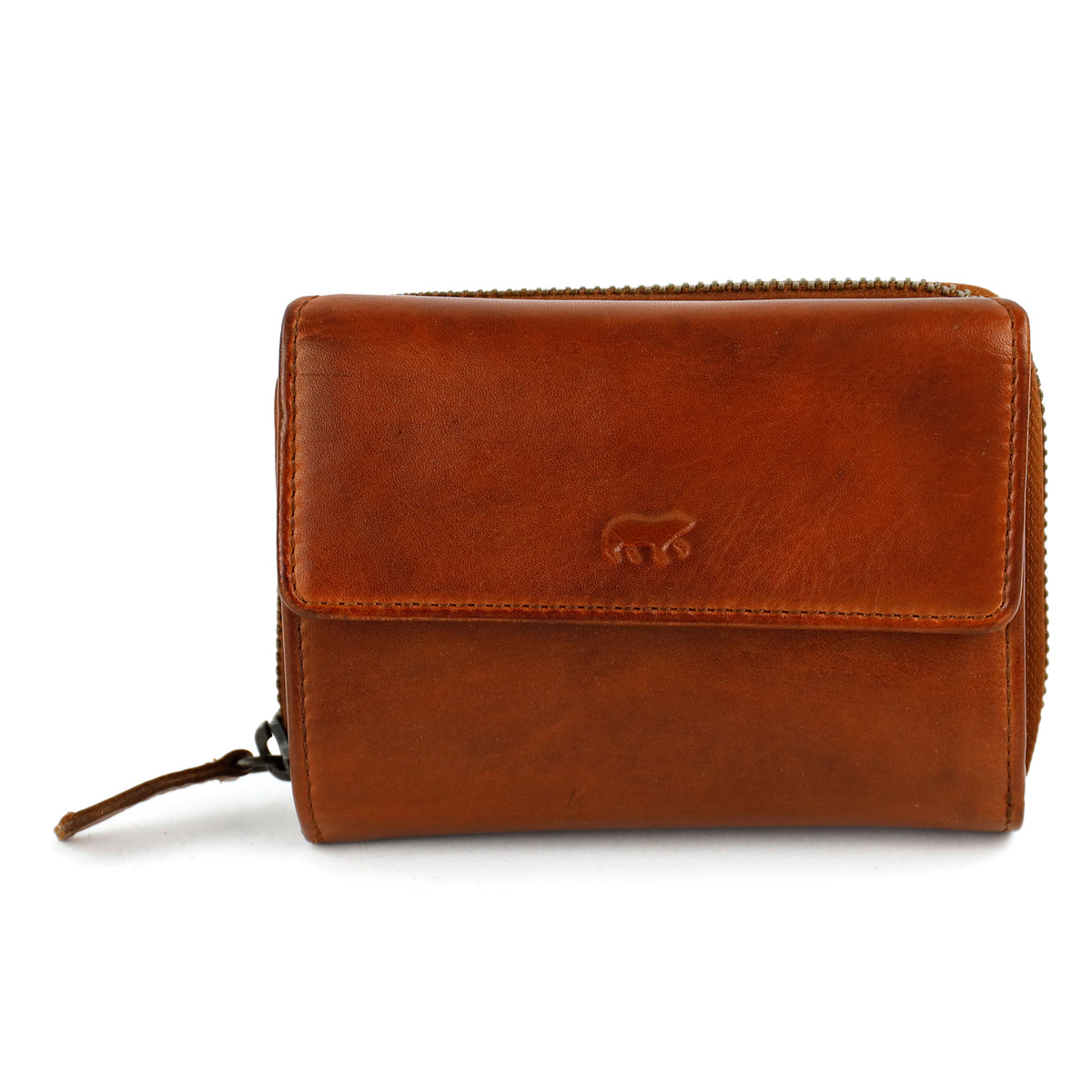 RFID Ritsportemonnee met overslag 'Alba' cognac