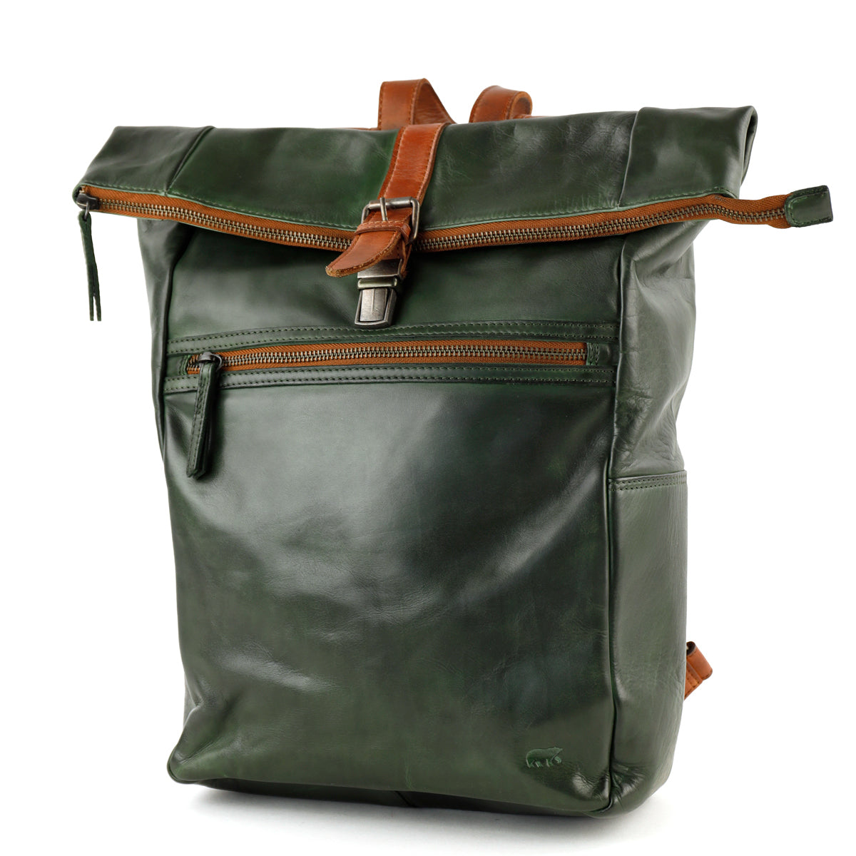 Rucksack „Rick“, grün/cognac