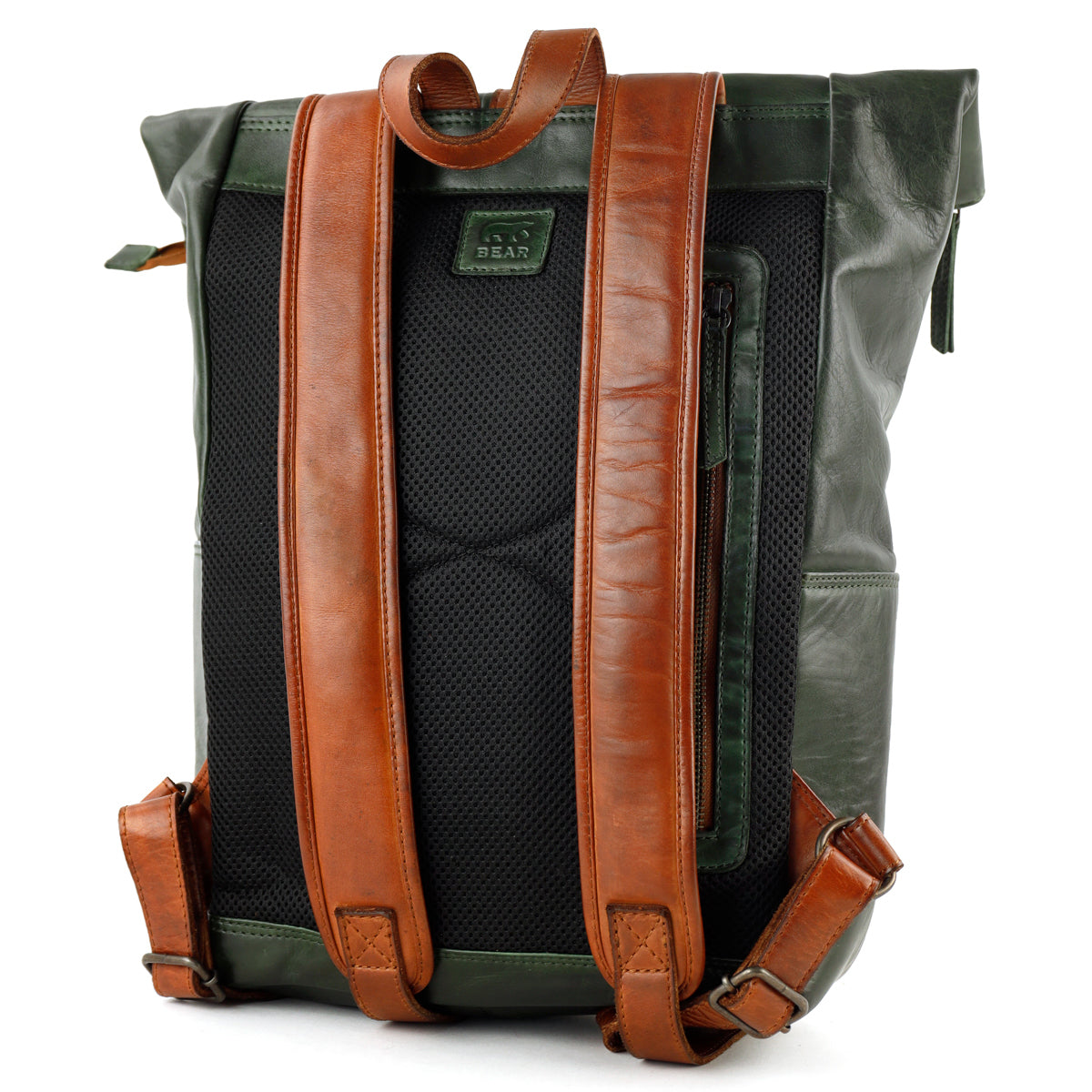 Rucksack 'Rick' Grün/Cognac