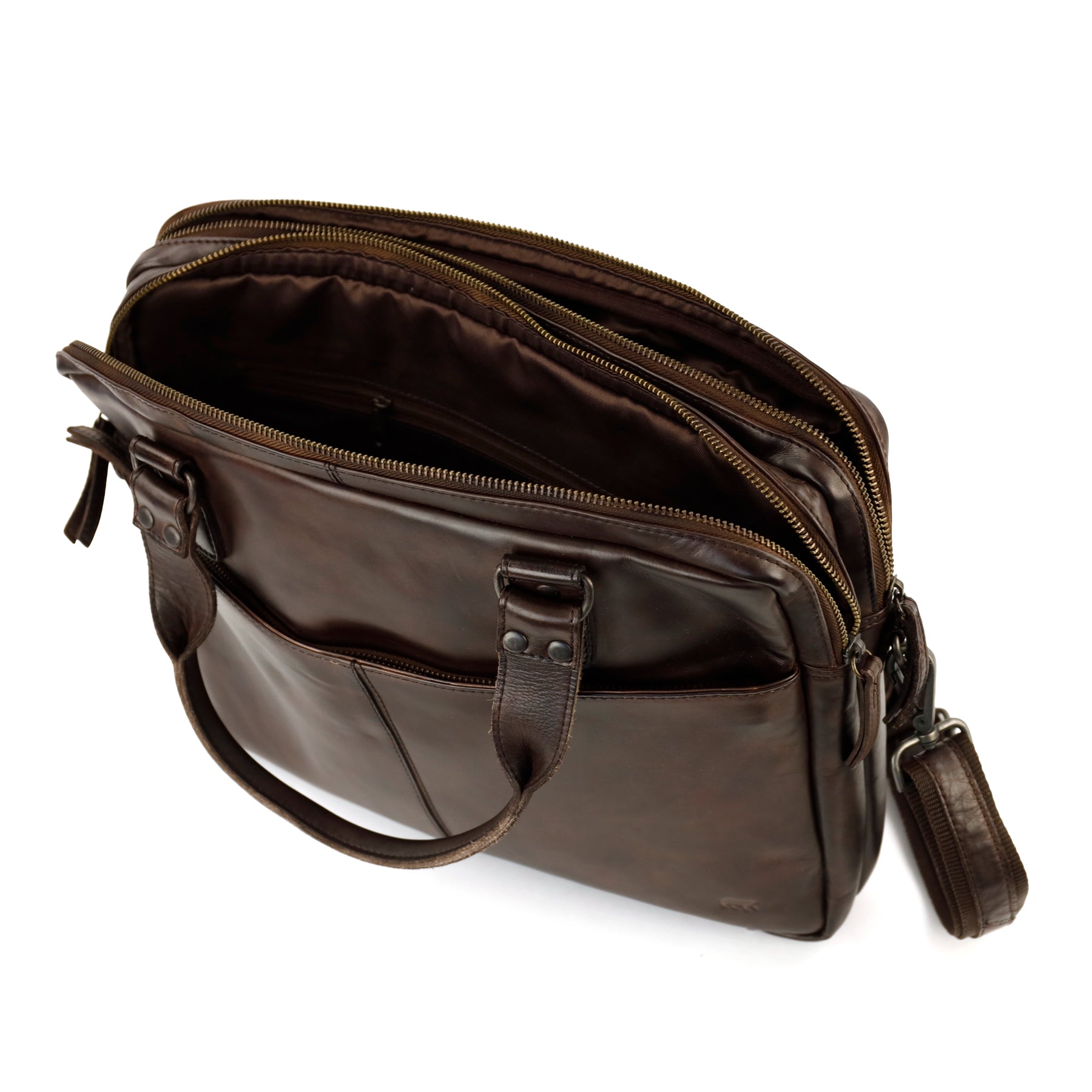 Kleine laptoptas 'Teun' donkerbruin