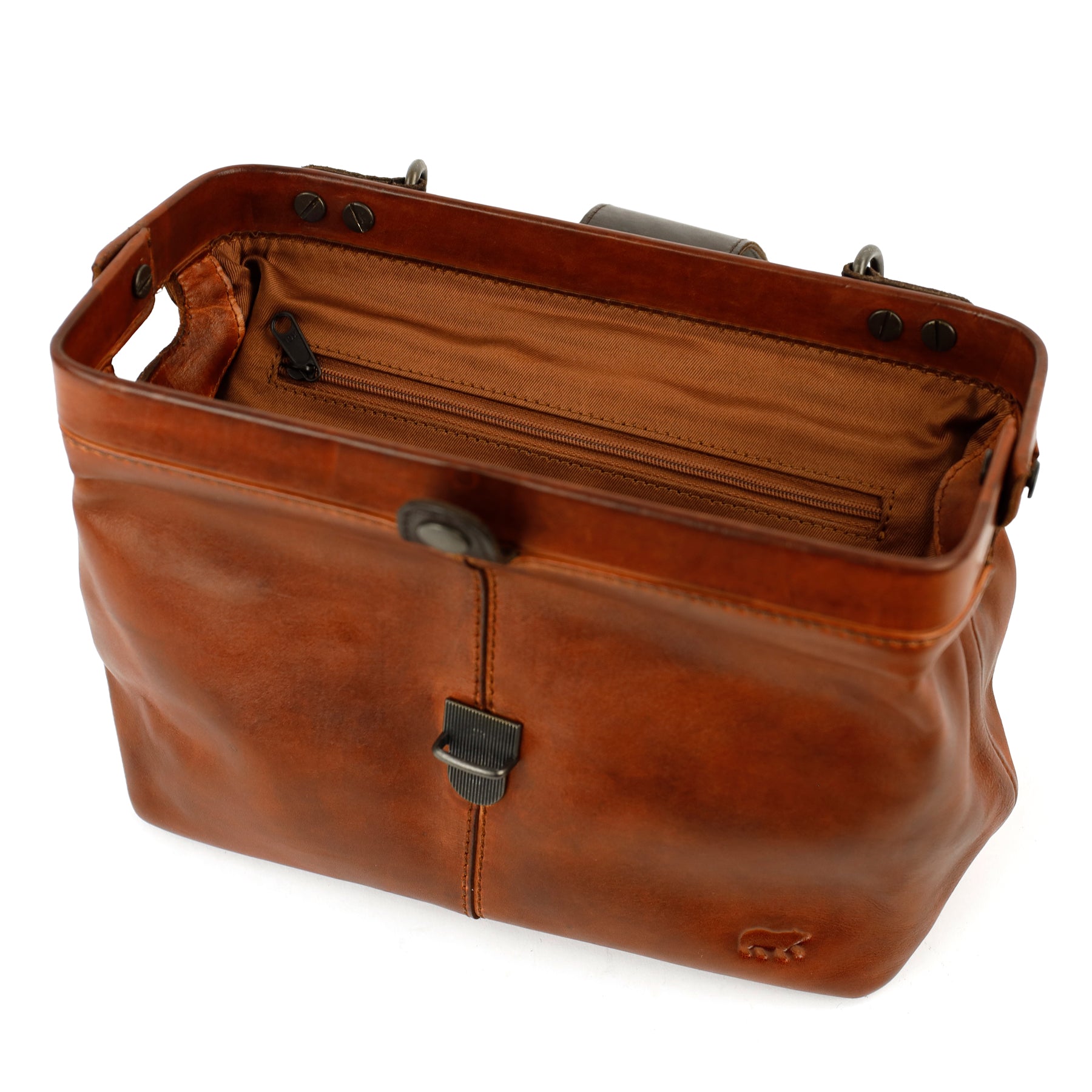 Mini-Arzttasche 'Julia' M Cognac/Dunkelbraun