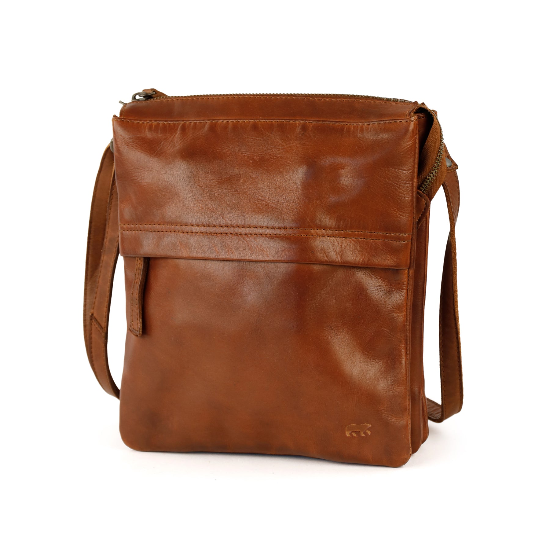 Mittelgroße Schultertasche „Joyce“ Cognac