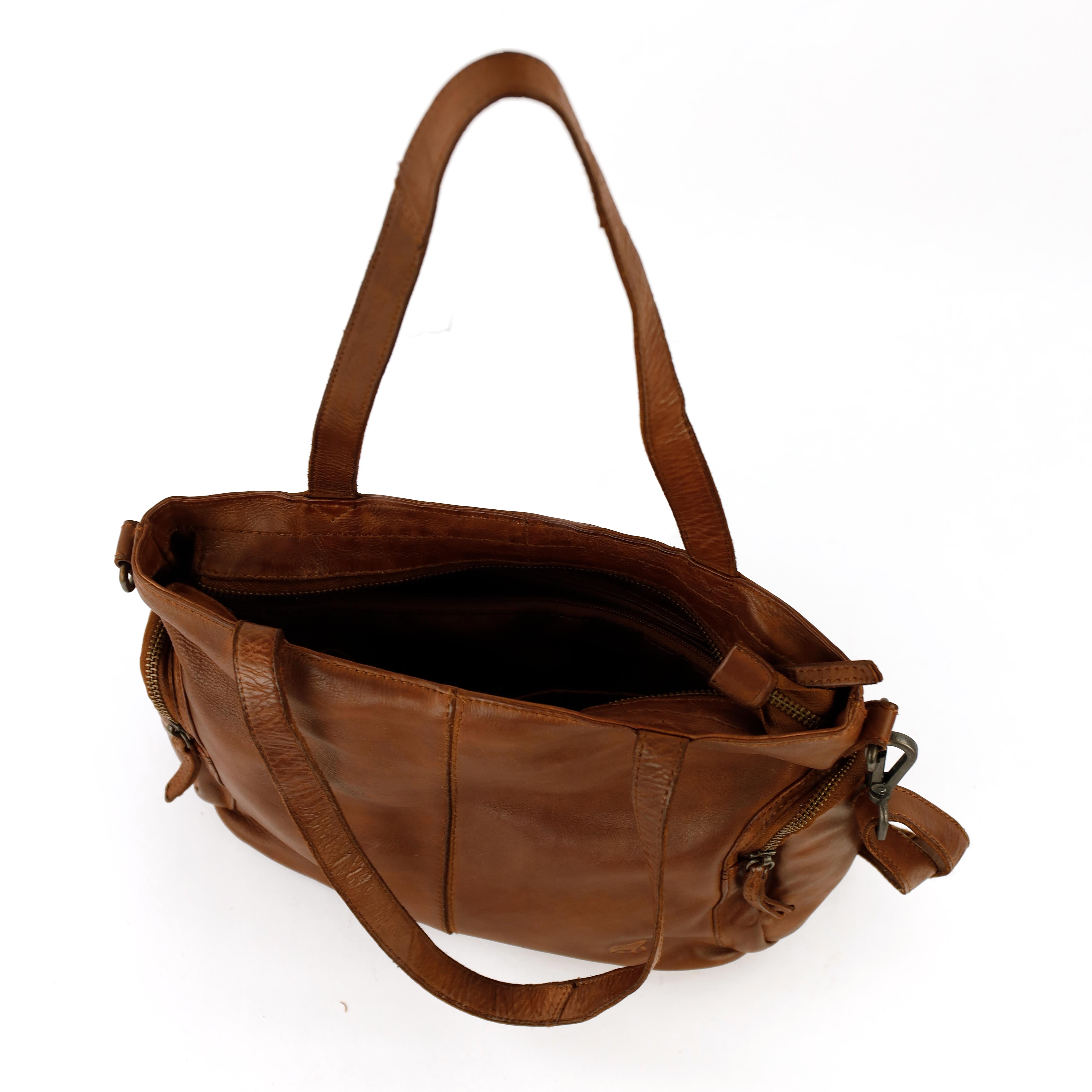Shopper-/Schultertasche „Liv“ Cognac