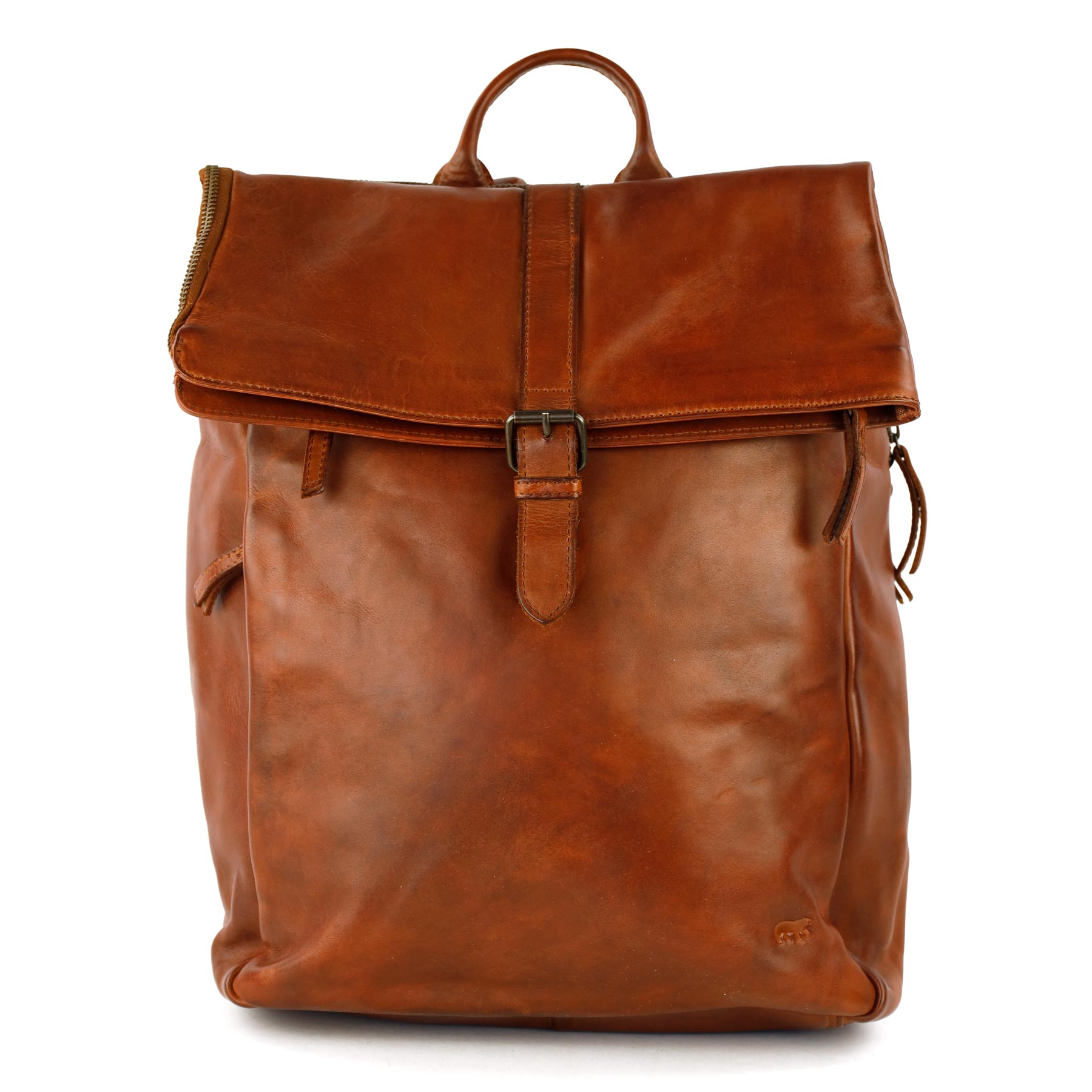 Rolltop Laptop Rucksack 15.6" 'Kai' Cognac