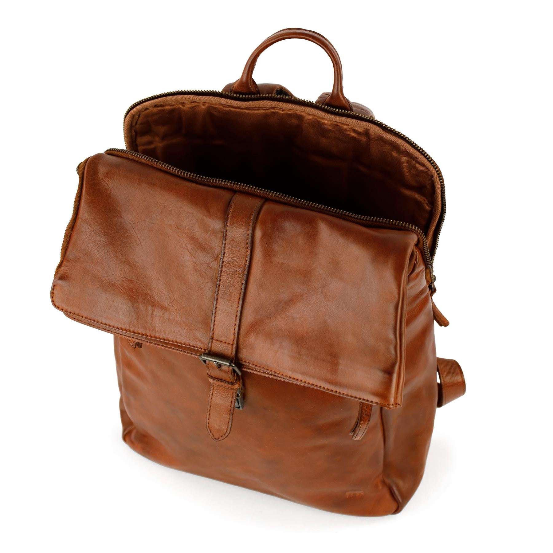 Rolltop Laptop Rucksack 15.6" 'Kai' Cognac