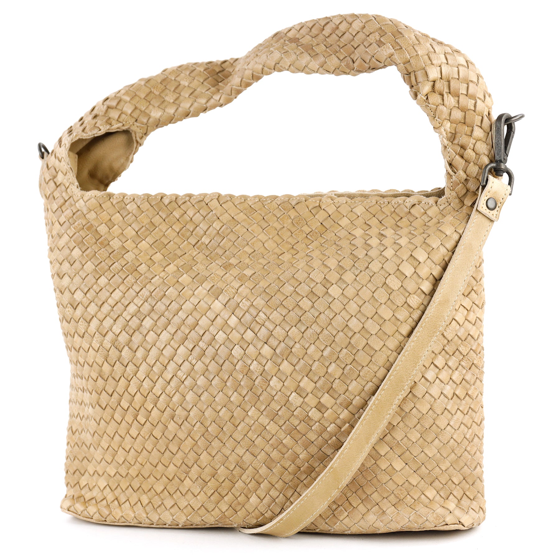 Geflochtene Beutel-/Umhängetasche 'Lauraine' Beige