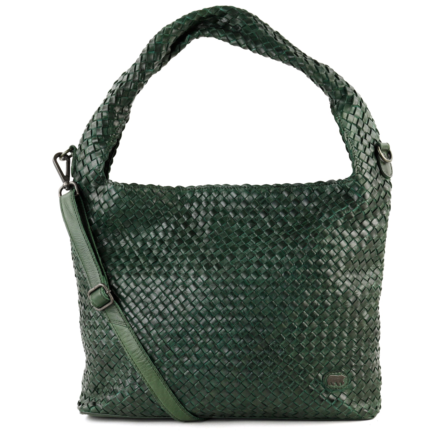 Geflochtene Tasche/Schultertasche „Lauraine“ grün