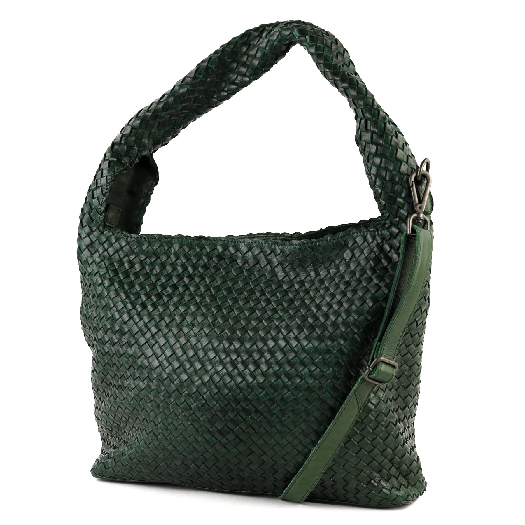 Geflochtene Beutel-/Umhängetasche 'Lauraine' Grün